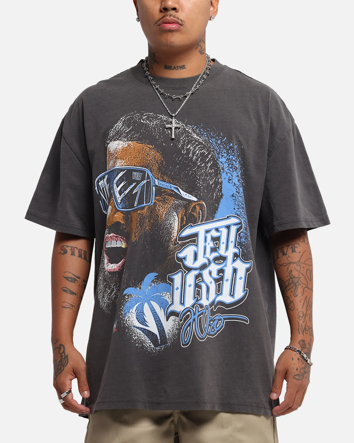 Culture Kings X WWE Jey Uso Wrestlemania XLI Heavy T-Shirt Black Wash