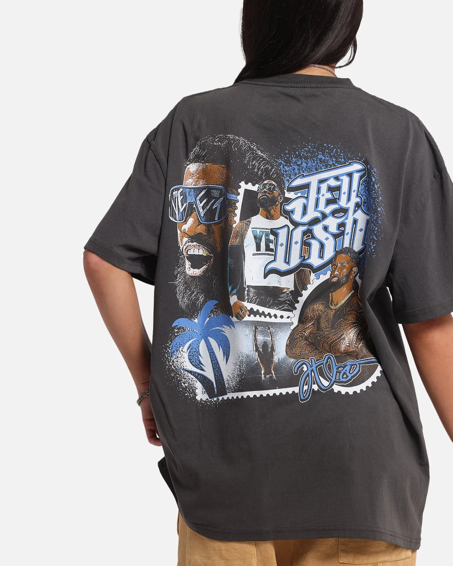 Culture Kings X WWE Jey Uso Wrestlemania XLI Heavy T-Shirt Black Wash