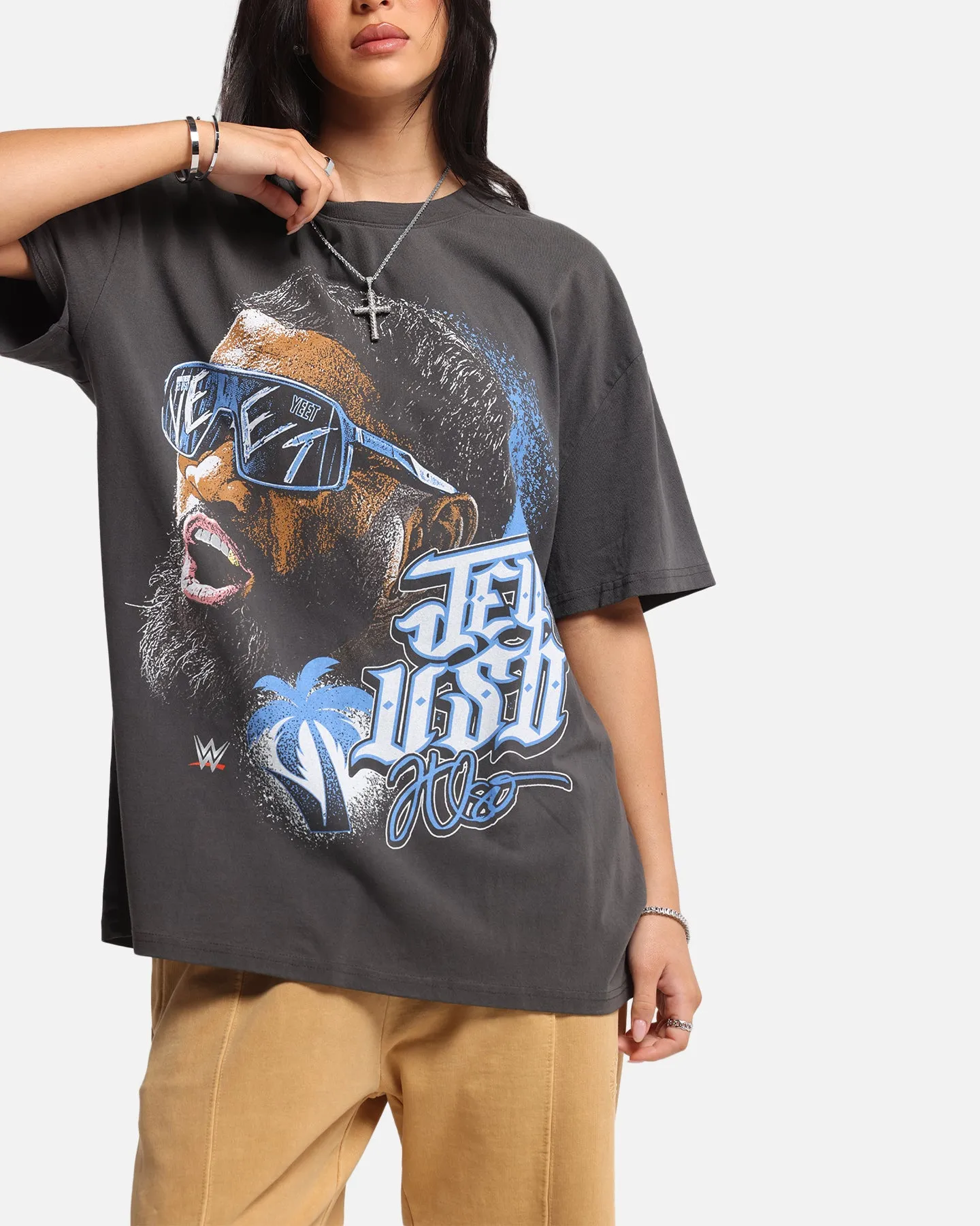 Culture Kings X WWE Jey Uso Wrestlemania XLI Heavy T-Shirt Black Wash