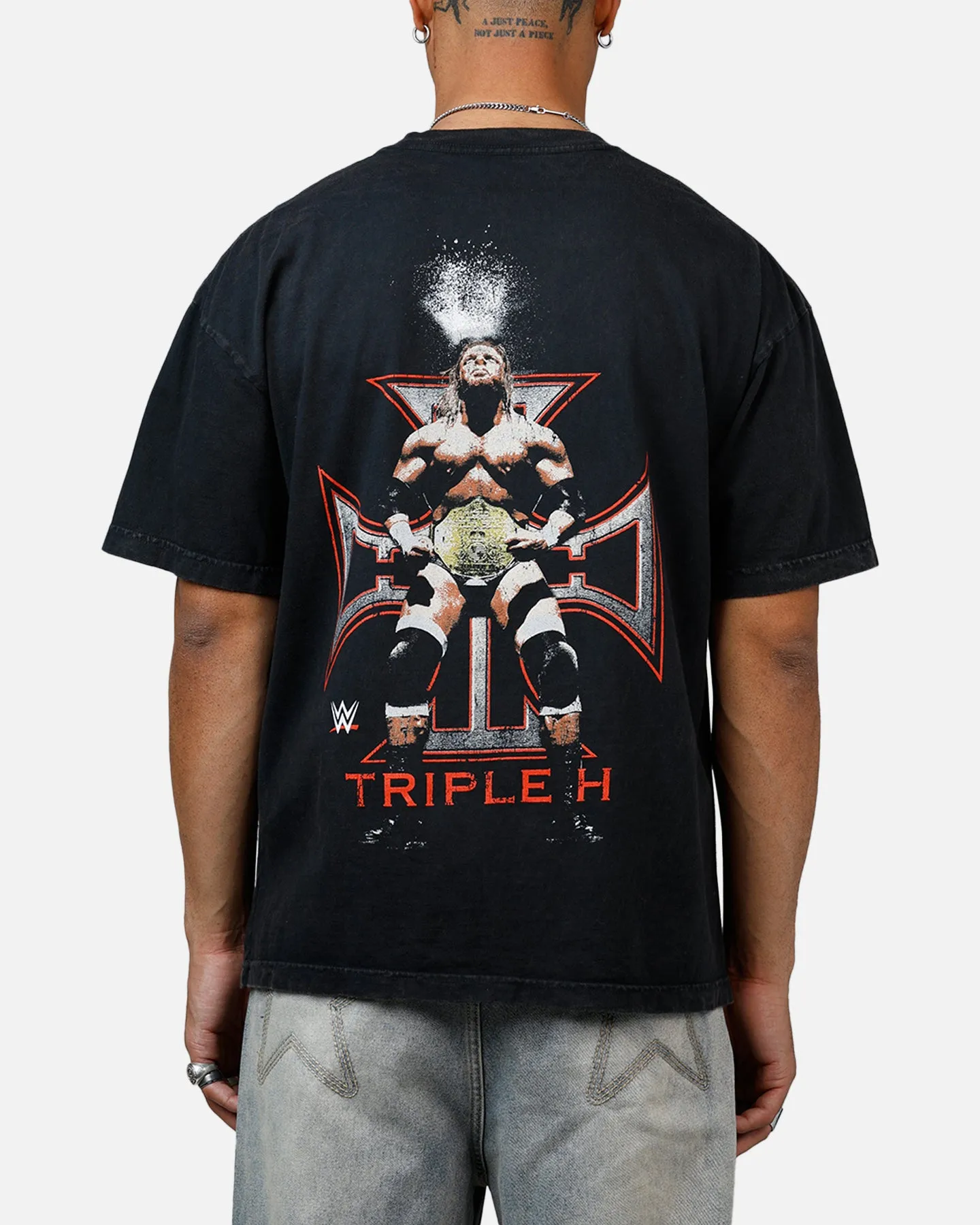 Culture Kings X WWE Triple H Wrestlemania XLI Vintage T-Shirt Black Acidwash
