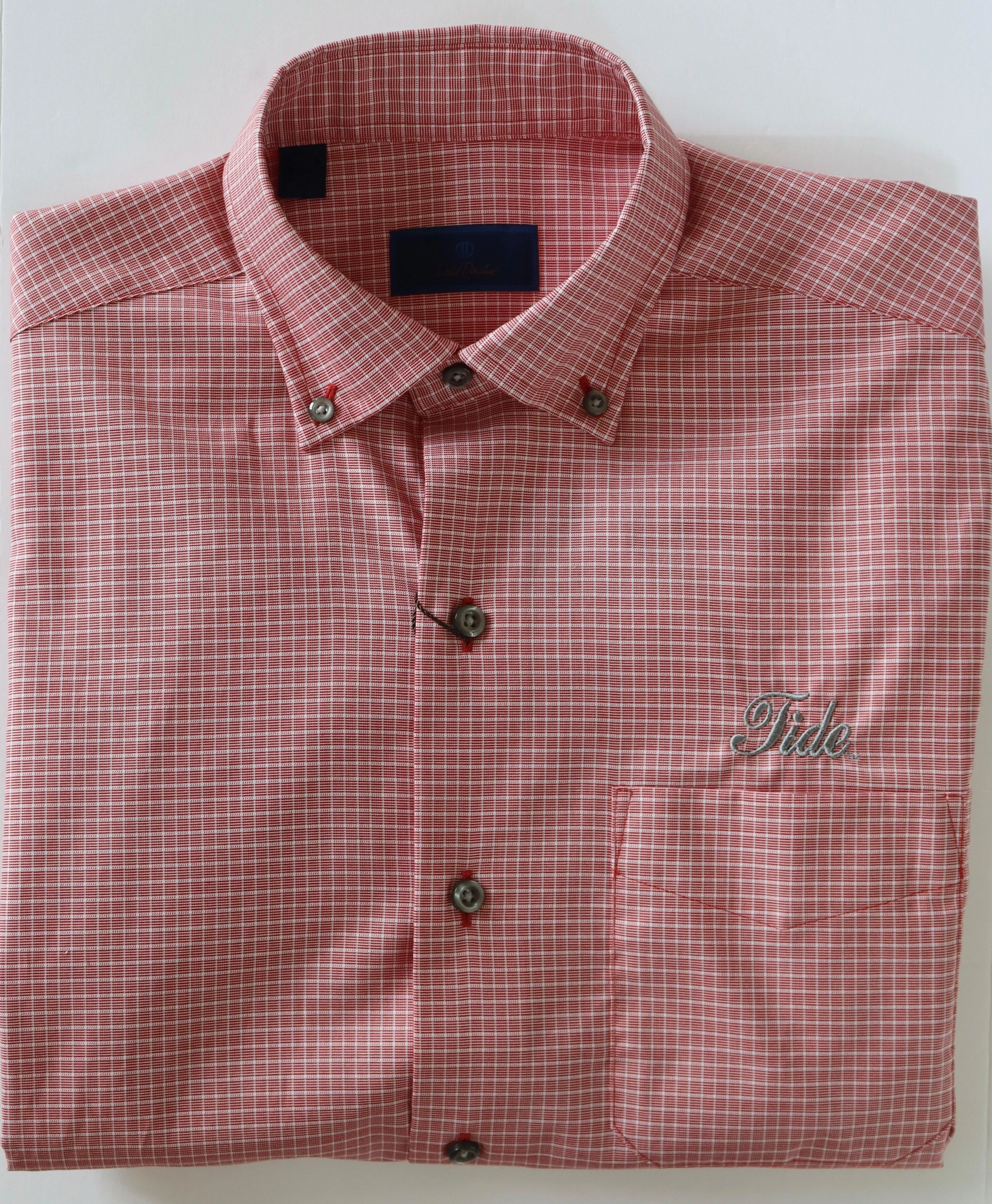 David Donahue Crimson Casual Button Down (Tide Script)
