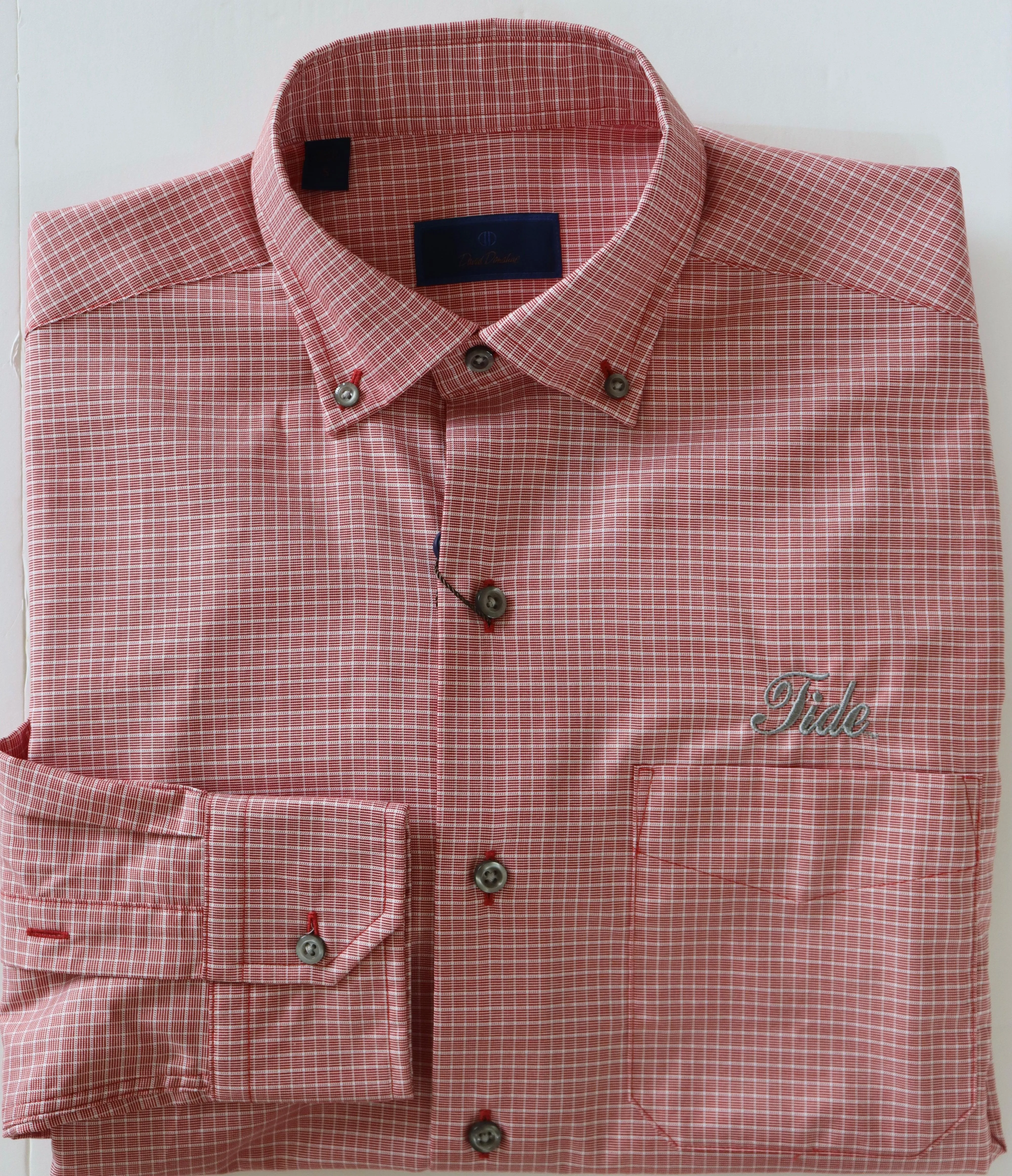 David Donahue Crimson Casual Button Down (Tide Script)