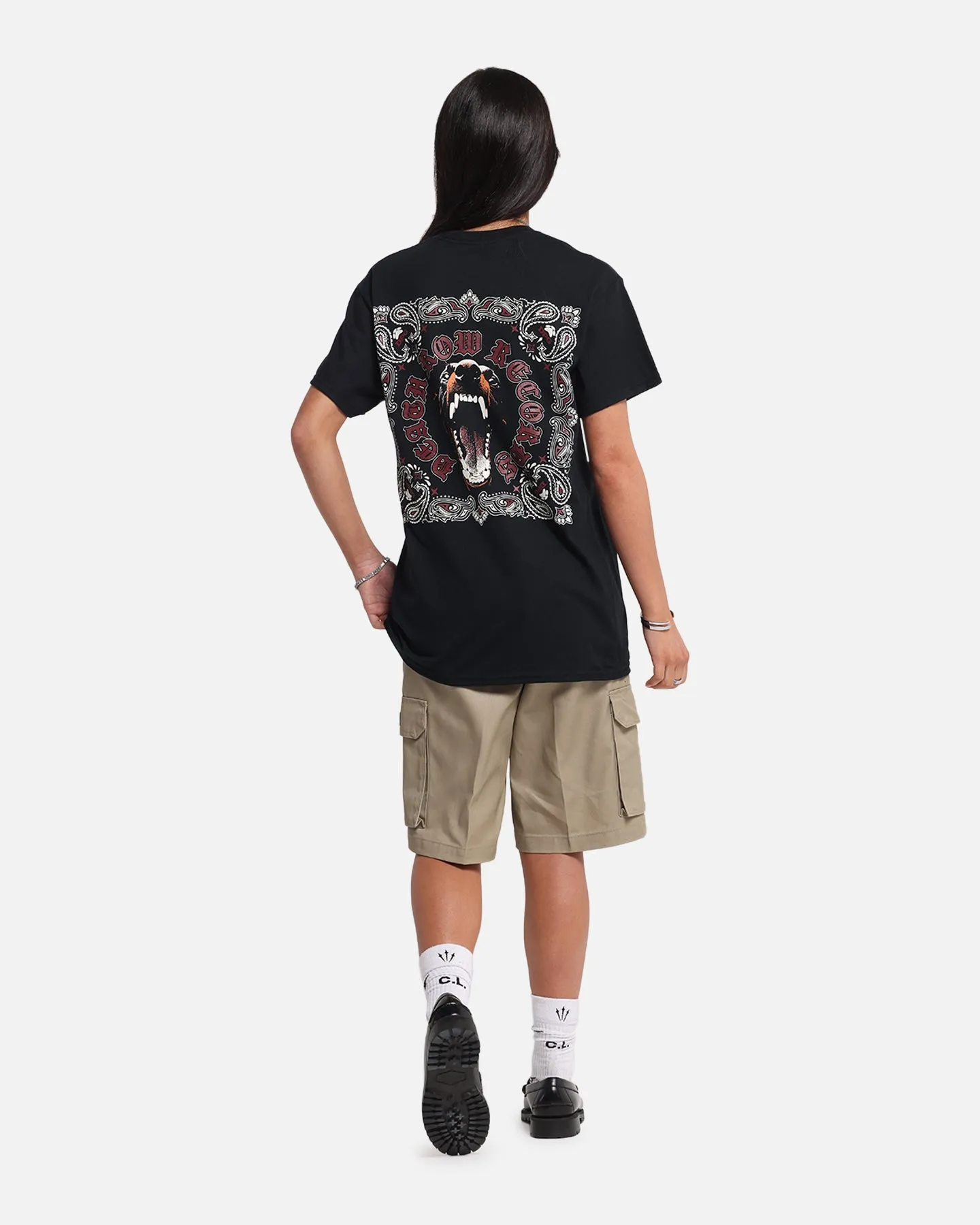 Deathrow Records Doberman Bandana T-Shirt Black