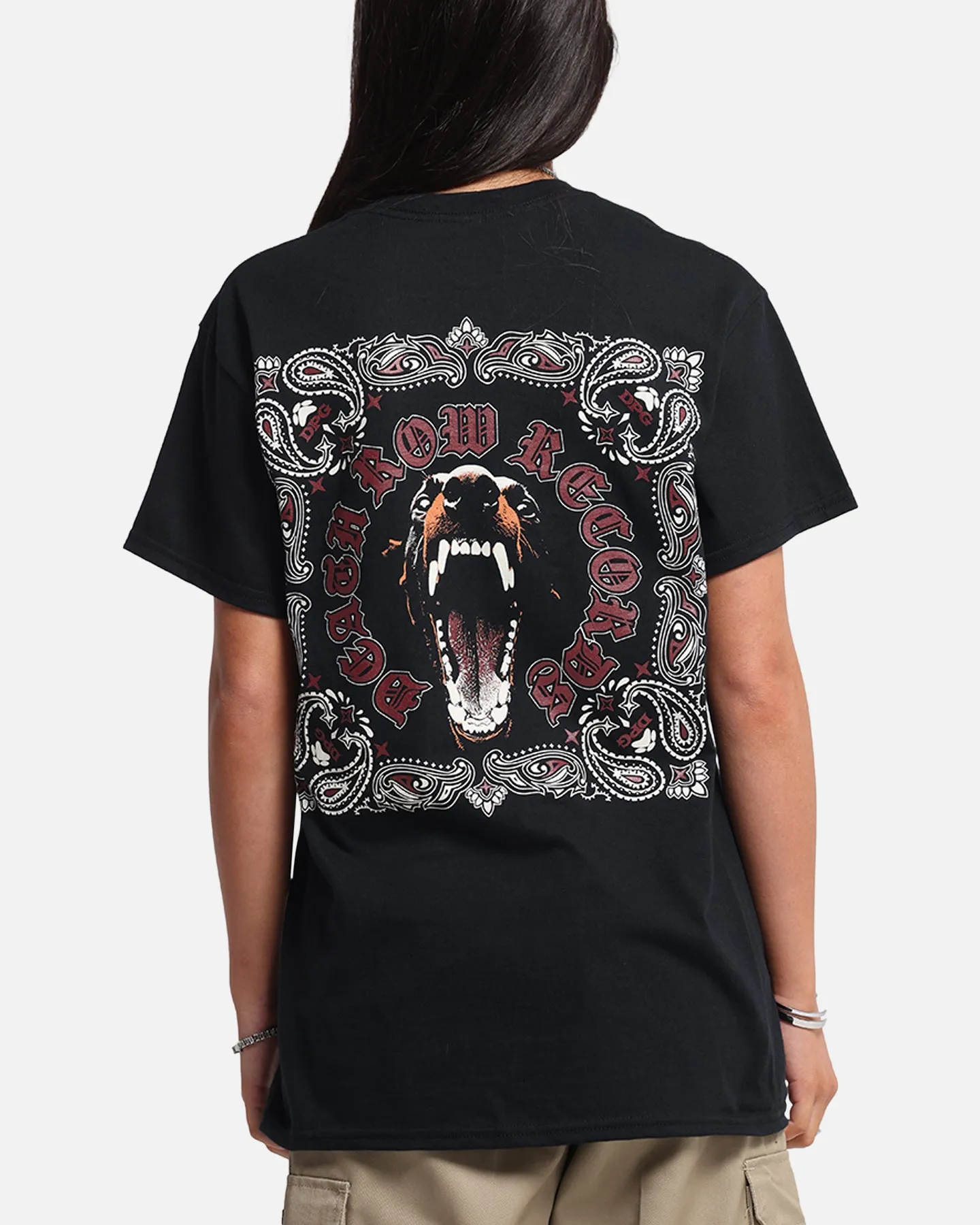 Deathrow Records Doberman Bandana T-Shirt Black