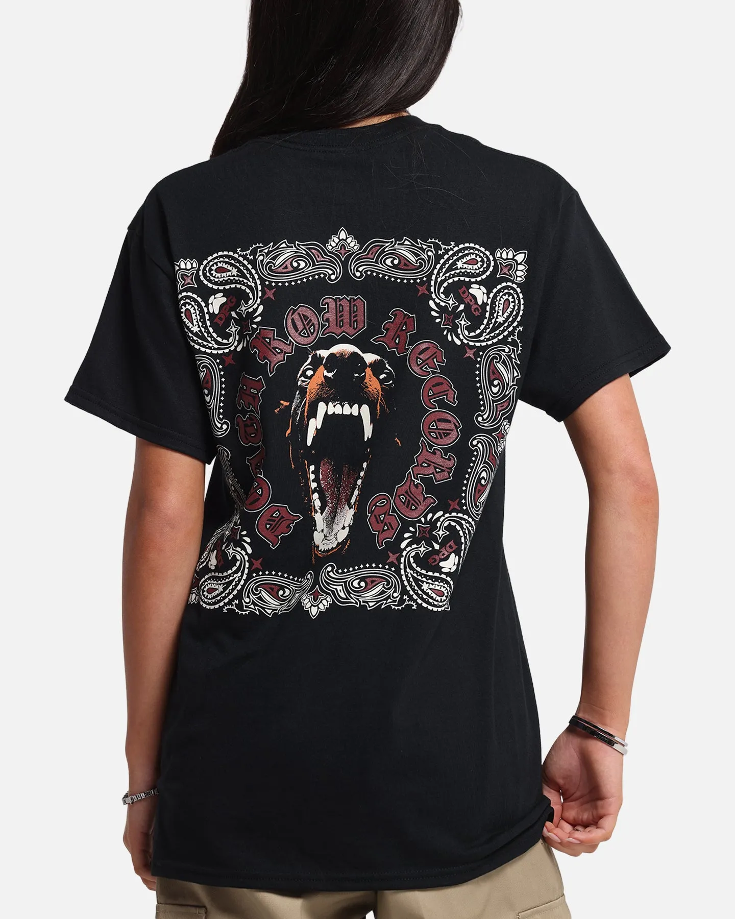 Deathrow Records Doberman Bandana T-Shirt Black