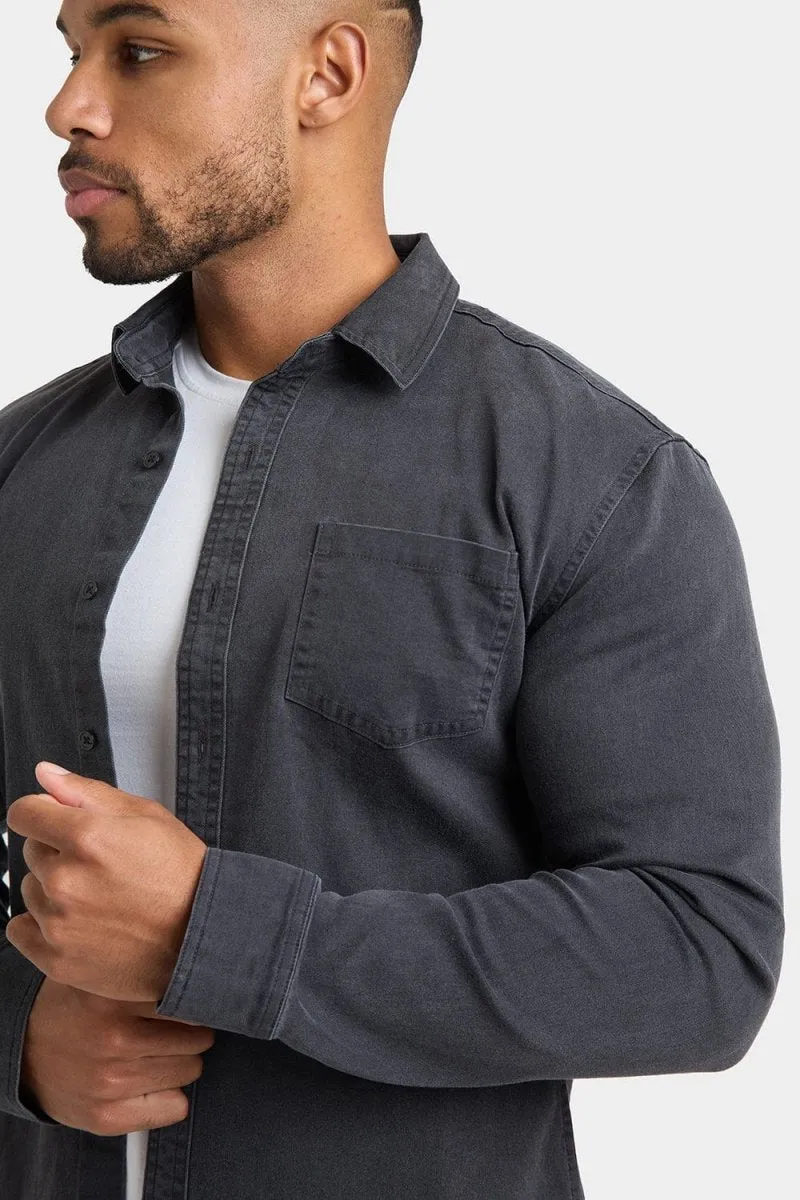 Denim Shirt in Dark Grey