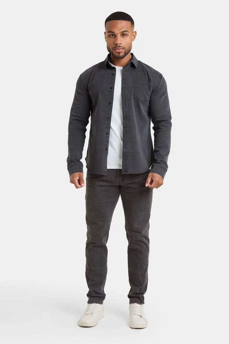 Denim Shirt in Dark Grey