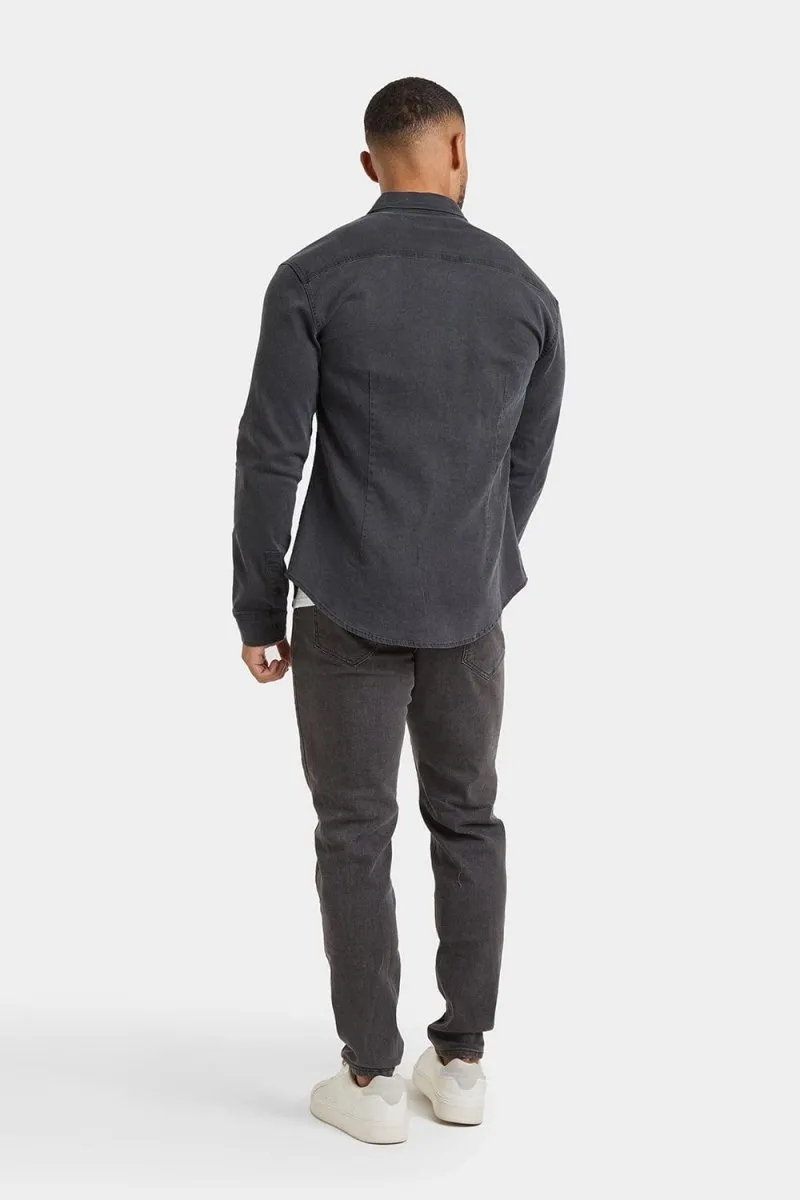 Denim Shirt in Dark Grey