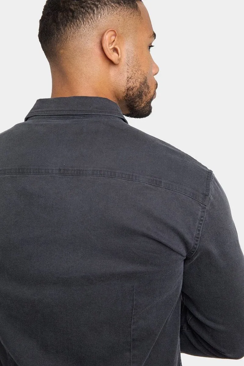 Denim Shirt in Dark Grey