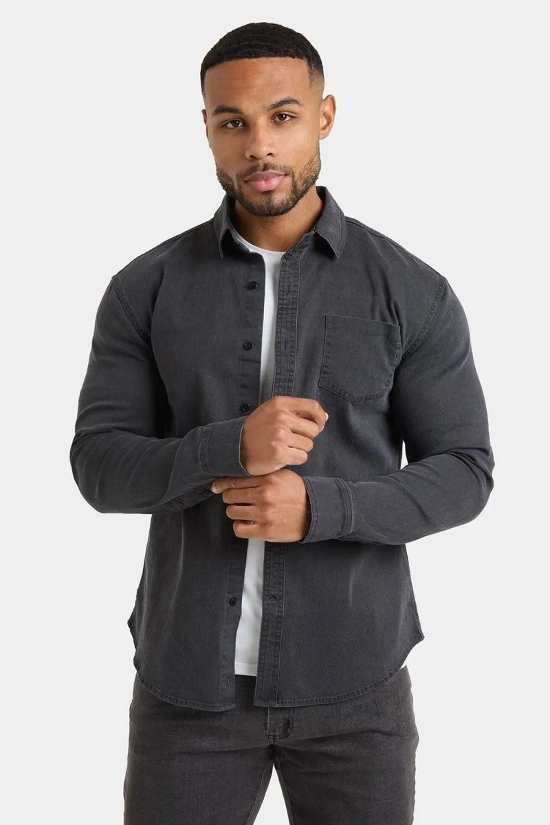 Denim Shirt in Dark Grey