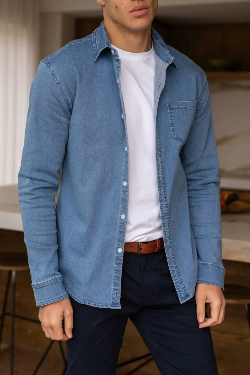 Denim Shirt in Pale Blue