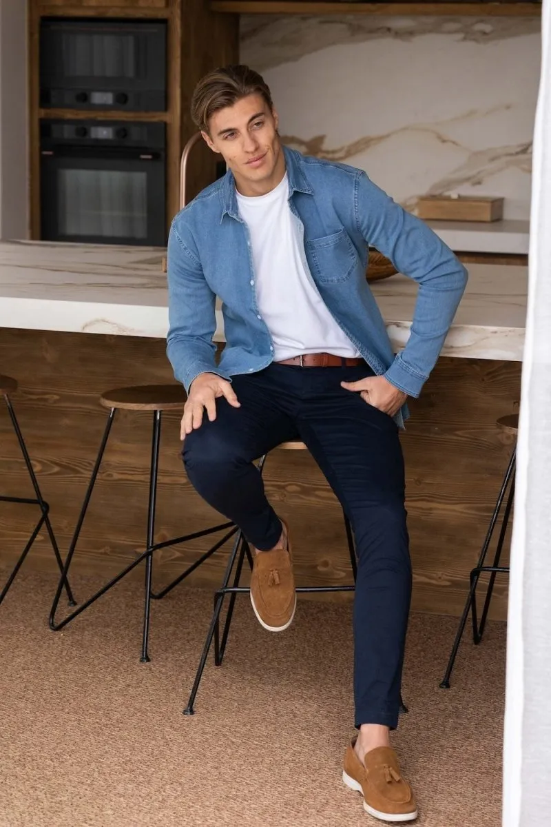 Denim Shirt in Pale Blue