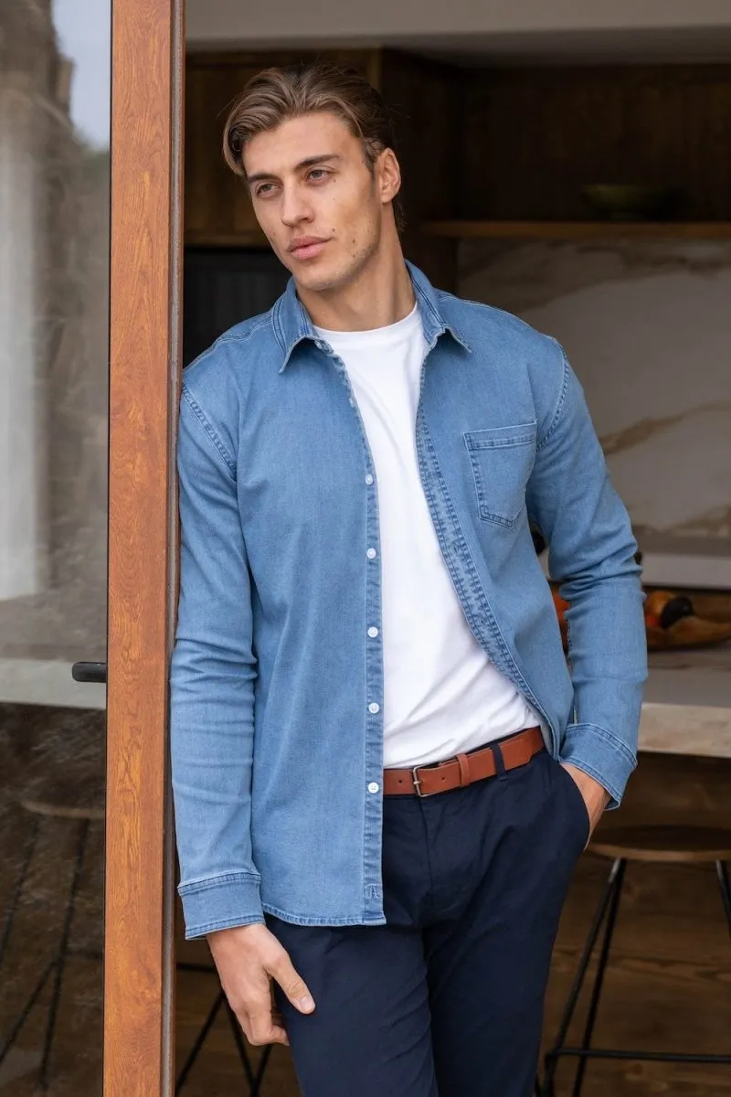 Denim Shirt in Pale Blue