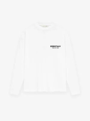 Fear of God Essentials Classic Long Sleeve Tee in White xld