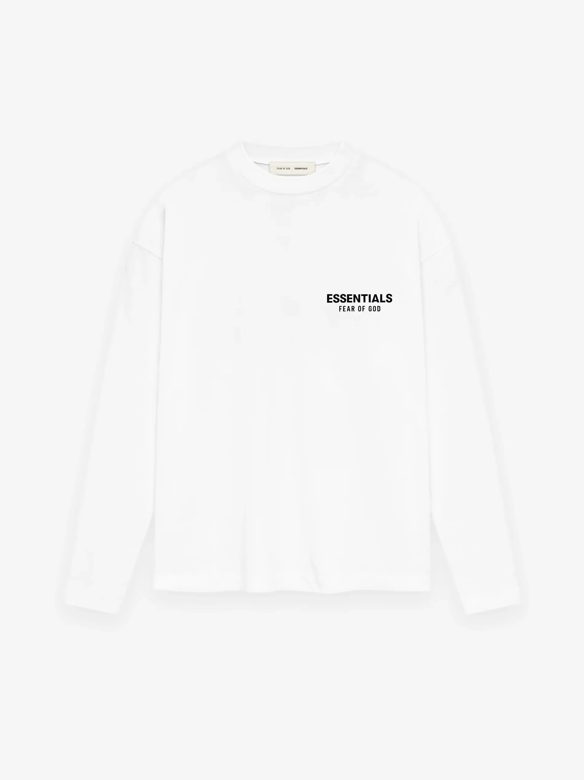 Fear of God Essentials Classic Long Sleeve Tee in White xld