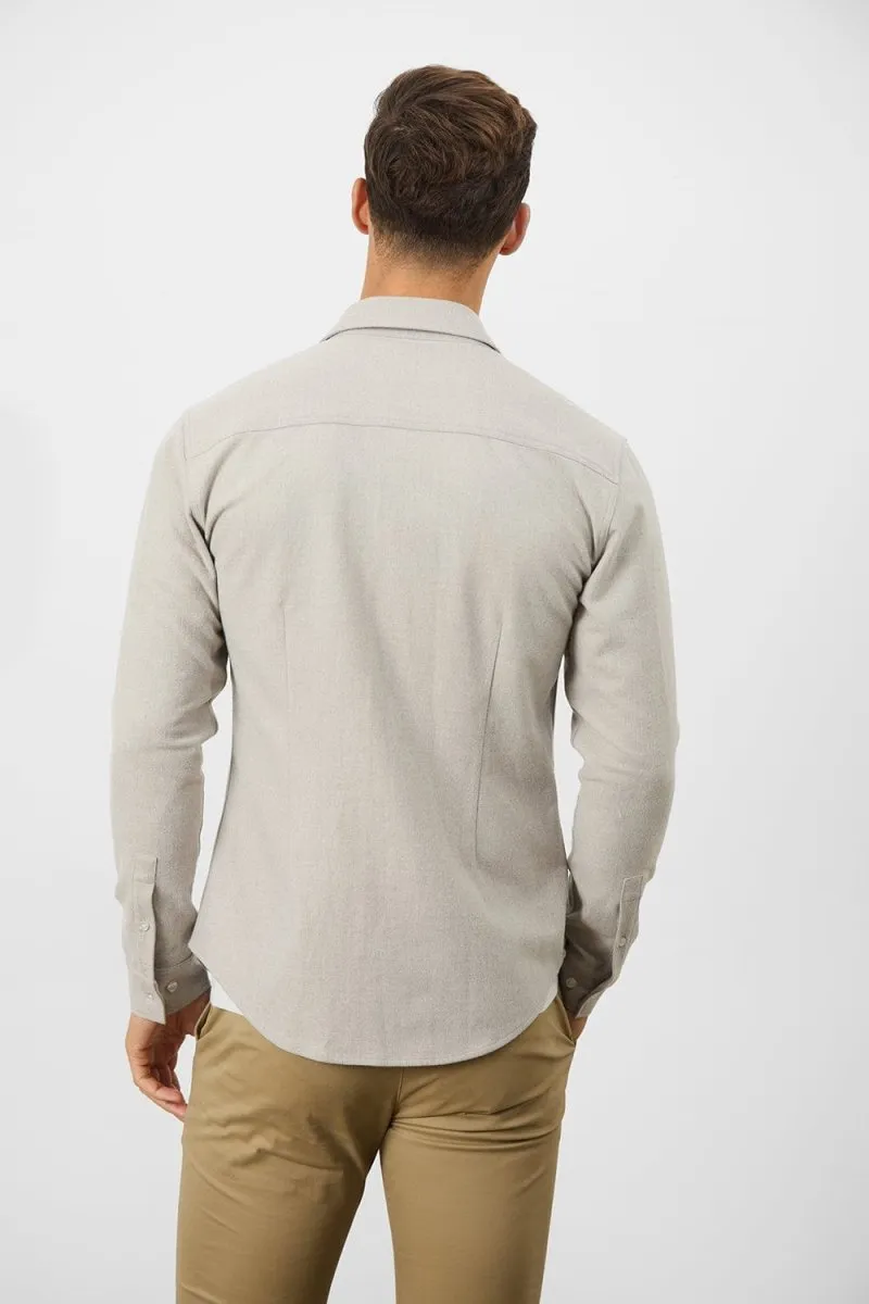 Flannel Overshirt in Sand