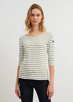 GARDE-COTE III - Nautical Striped Sport Top With UV Protection | Women Fit (WHITE / SOFT ALMOND)