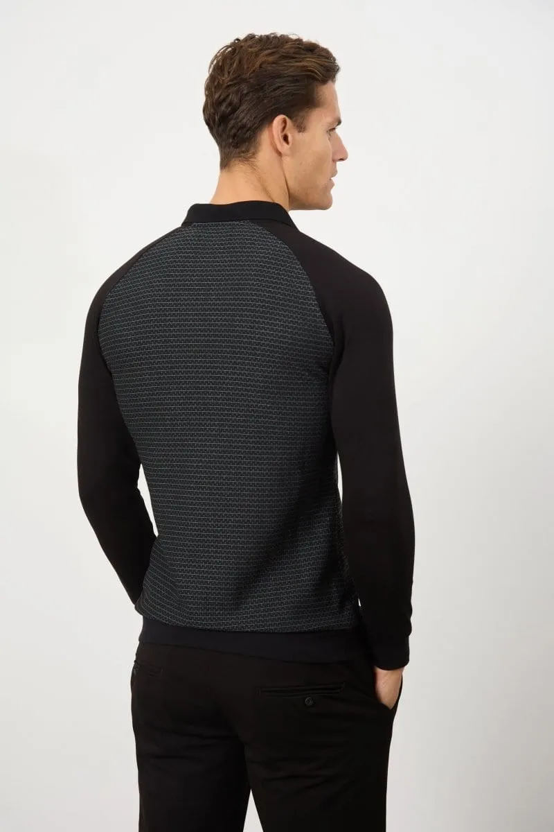 Geo Polo Shirt in Black