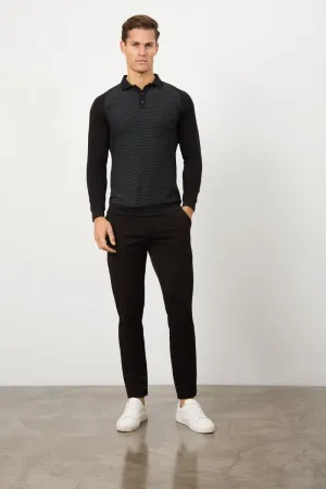 Geo Polo Shirt in Black