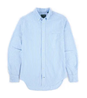 Gitman Vintage Spring Striped Oxford Button Down Shirt: Teal