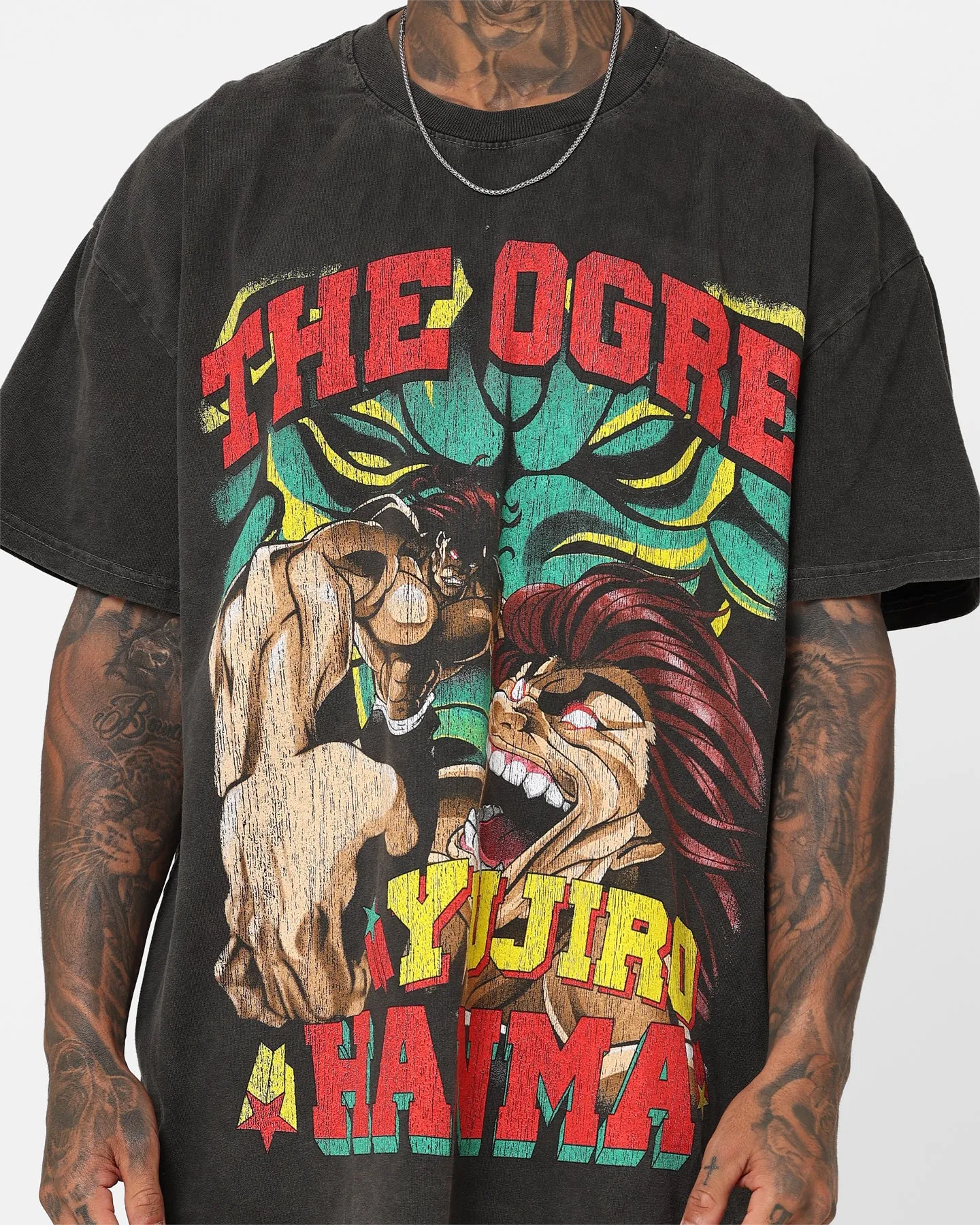 Goat Crew X Baki Yujiro Heavyweight Vintage T-Shirt Black Wash