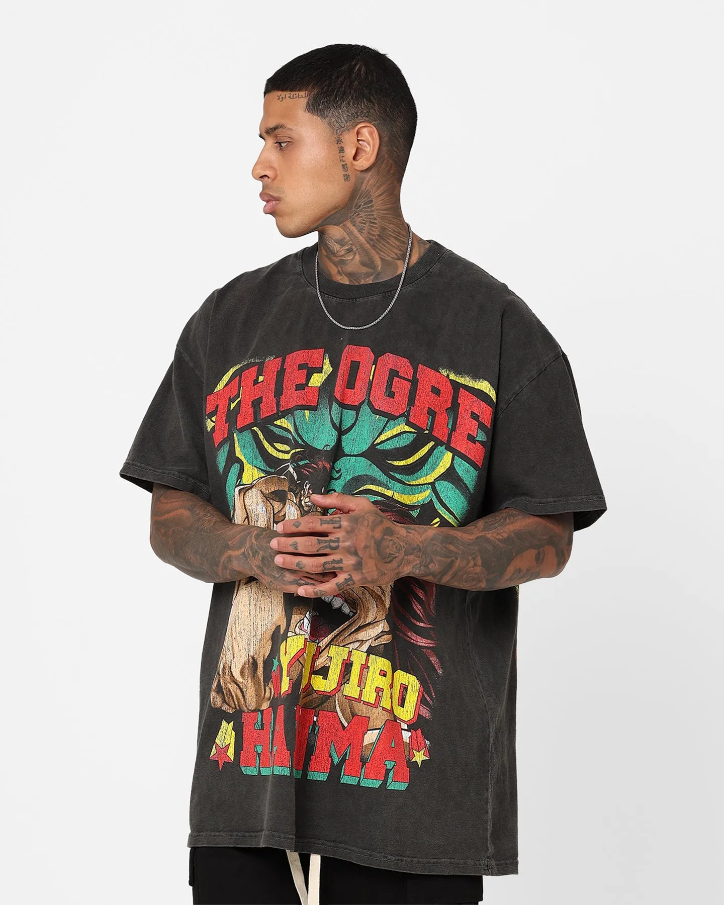 Goat Crew X Baki Yujiro Heavyweight Vintage T-Shirt Black Wash