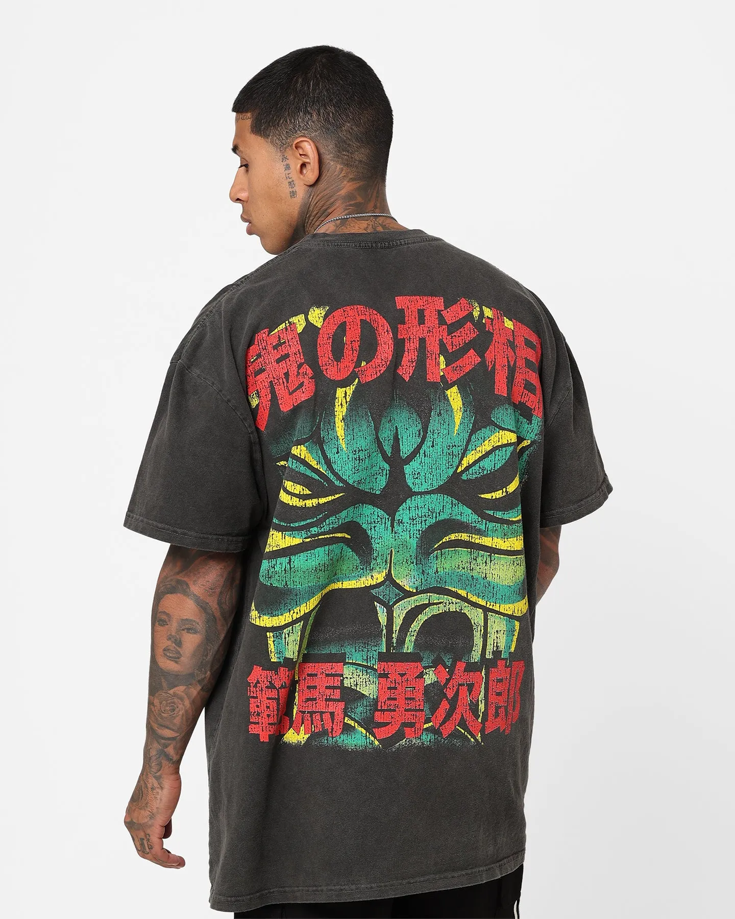 Goat Crew X Baki Yujiro Heavyweight Vintage T-Shirt Black Wash