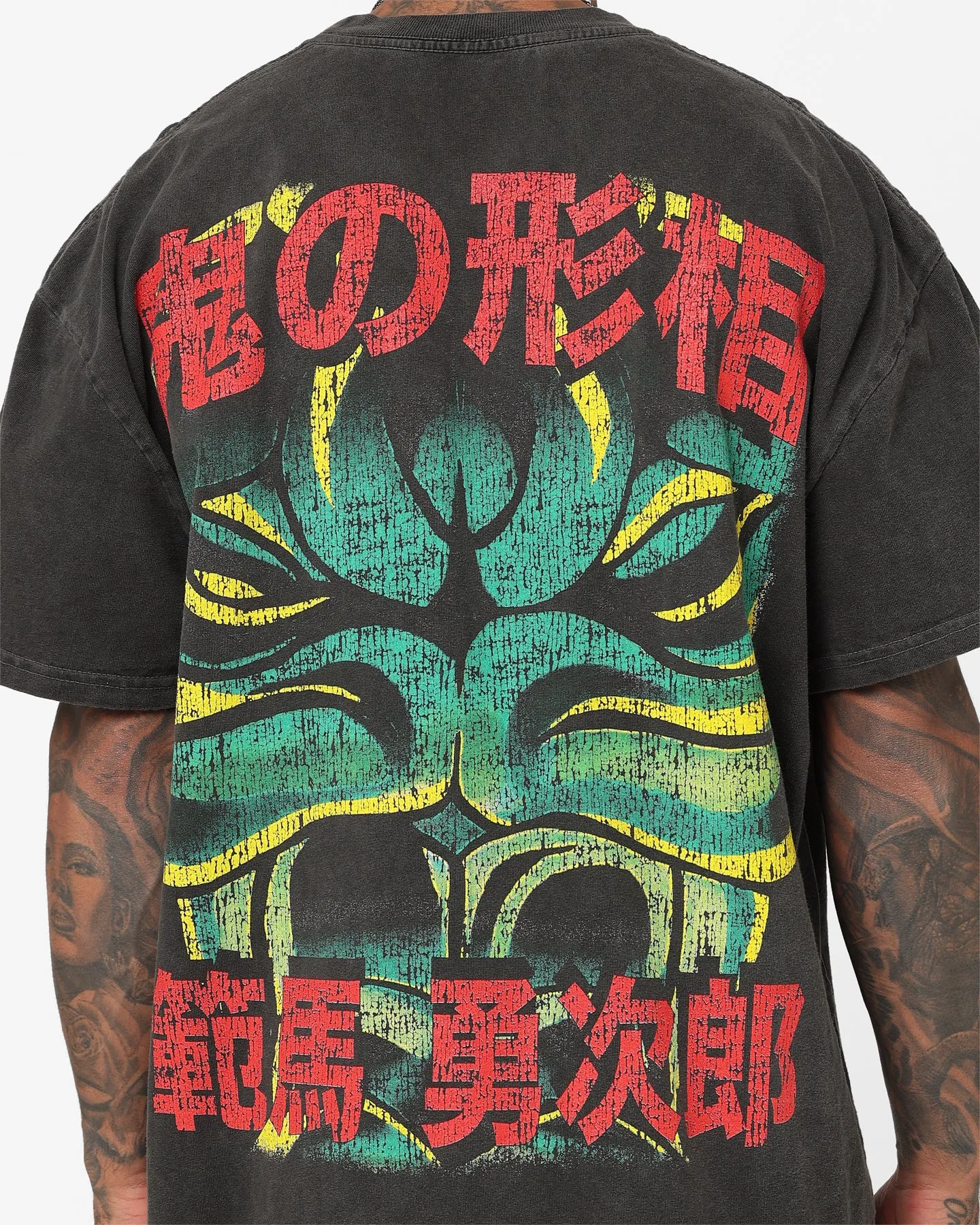 Goat Crew X Baki Yujiro Heavyweight Vintage T-Shirt Black Wash