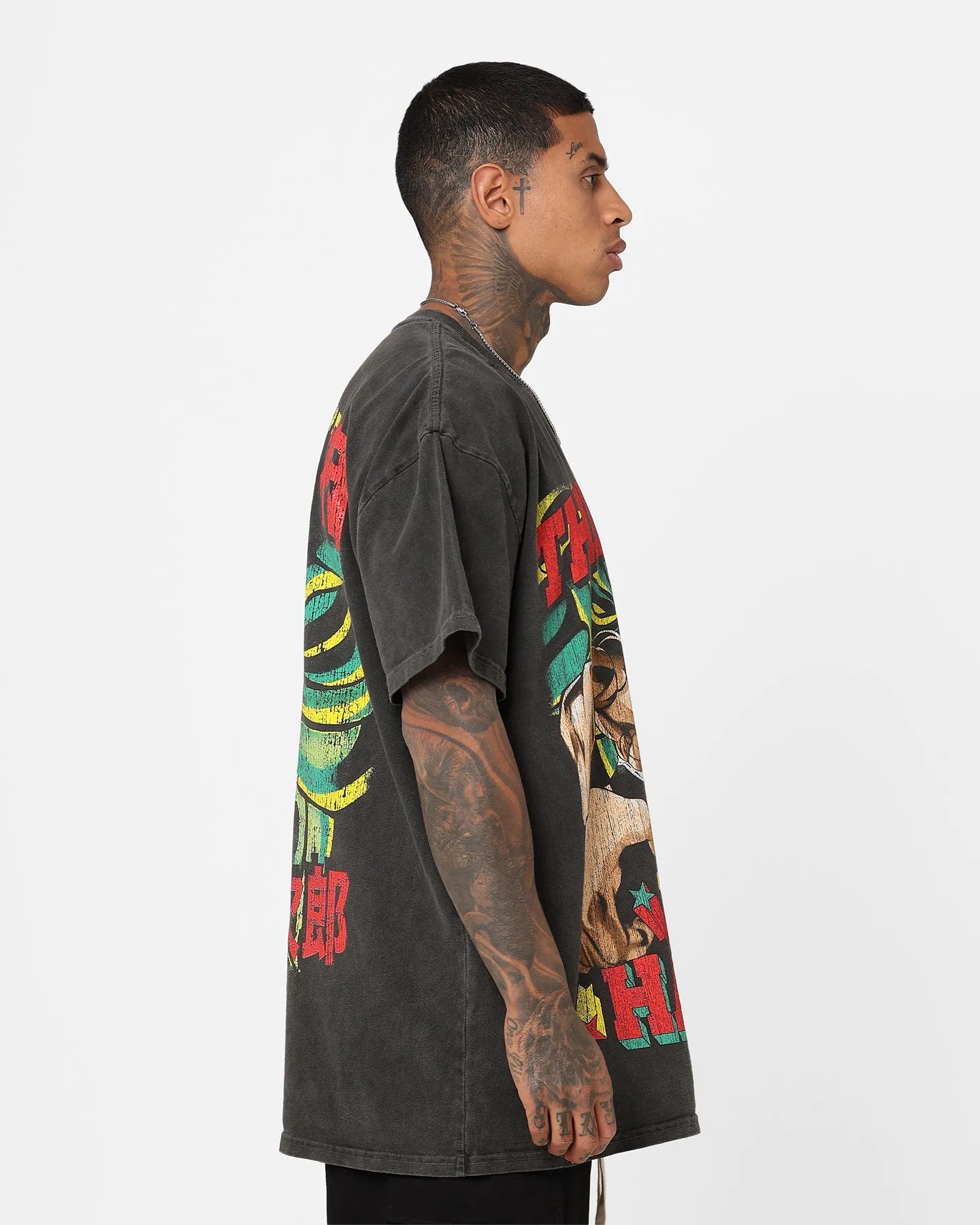 Goat Crew X Baki Yujiro Heavyweight Vintage T-Shirt Black Wash