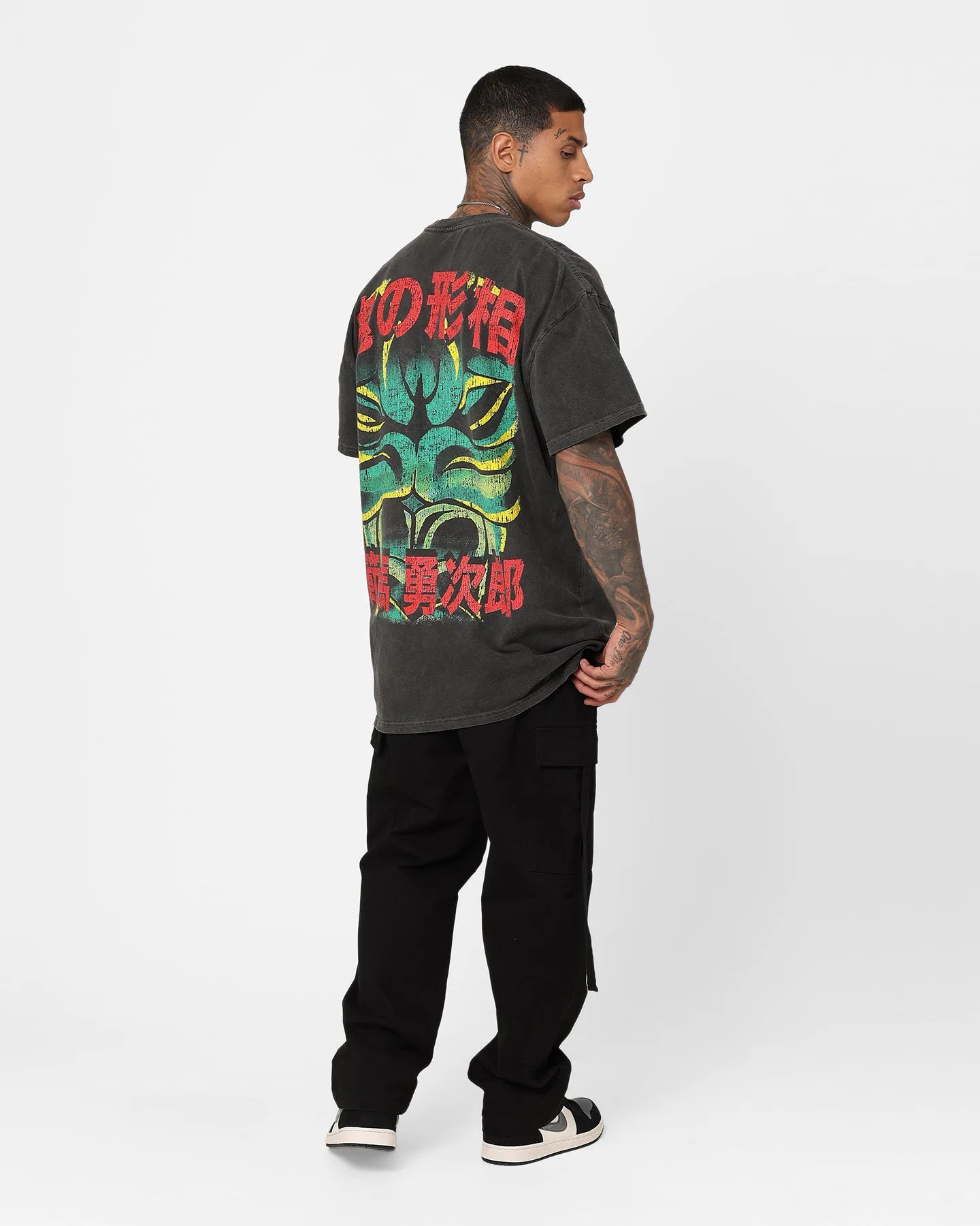 Goat Crew X Baki Yujiro Heavyweight Vintage T-Shirt Black Wash