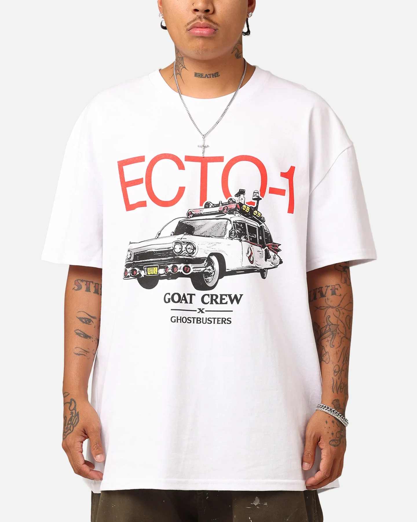 Goat Crew X Ghostbusters Ecto-1 Heavyweight T-Shirt White