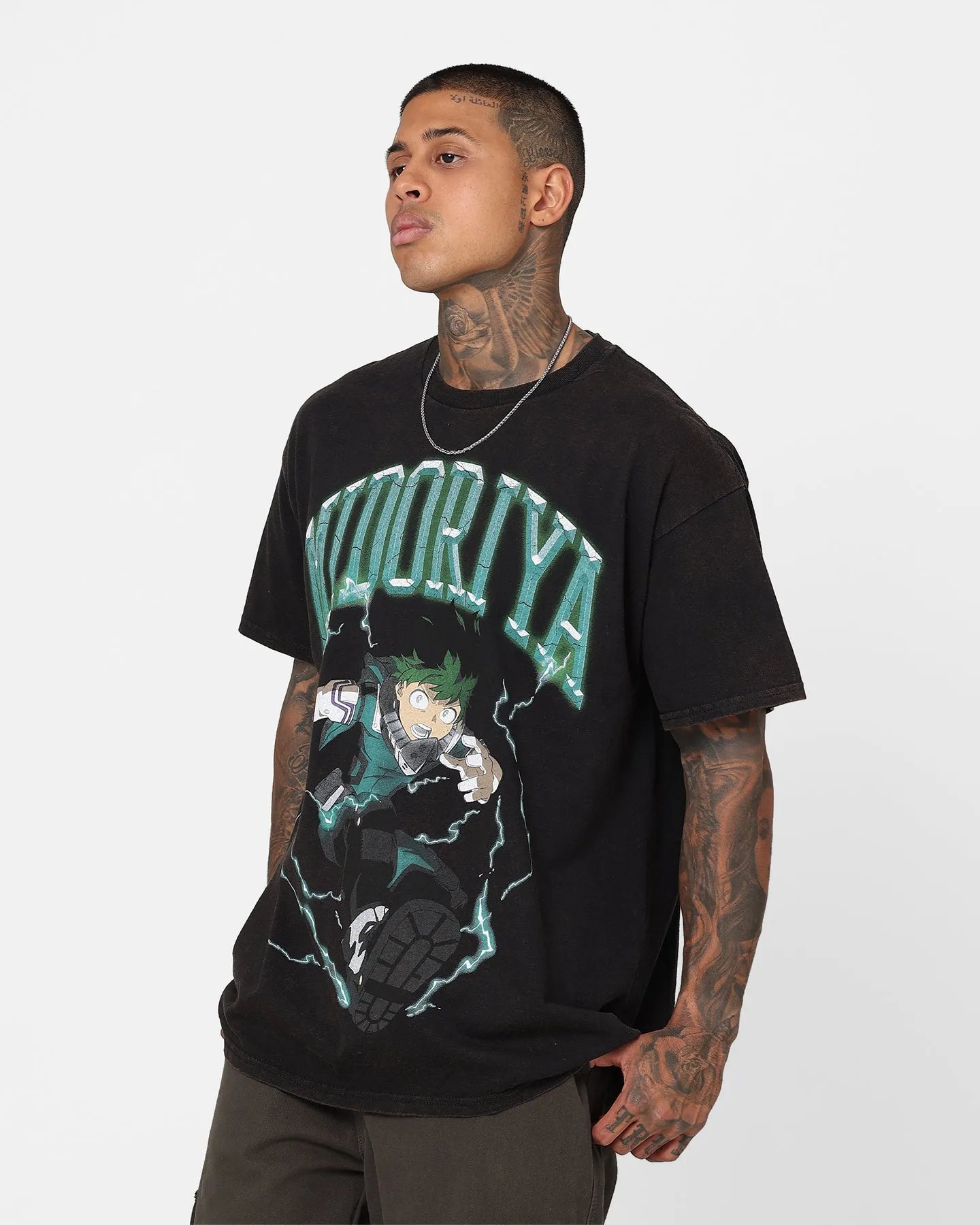 Goat Crew X My Hero Academia Midoriya Vintage T-Shirt Black Wash