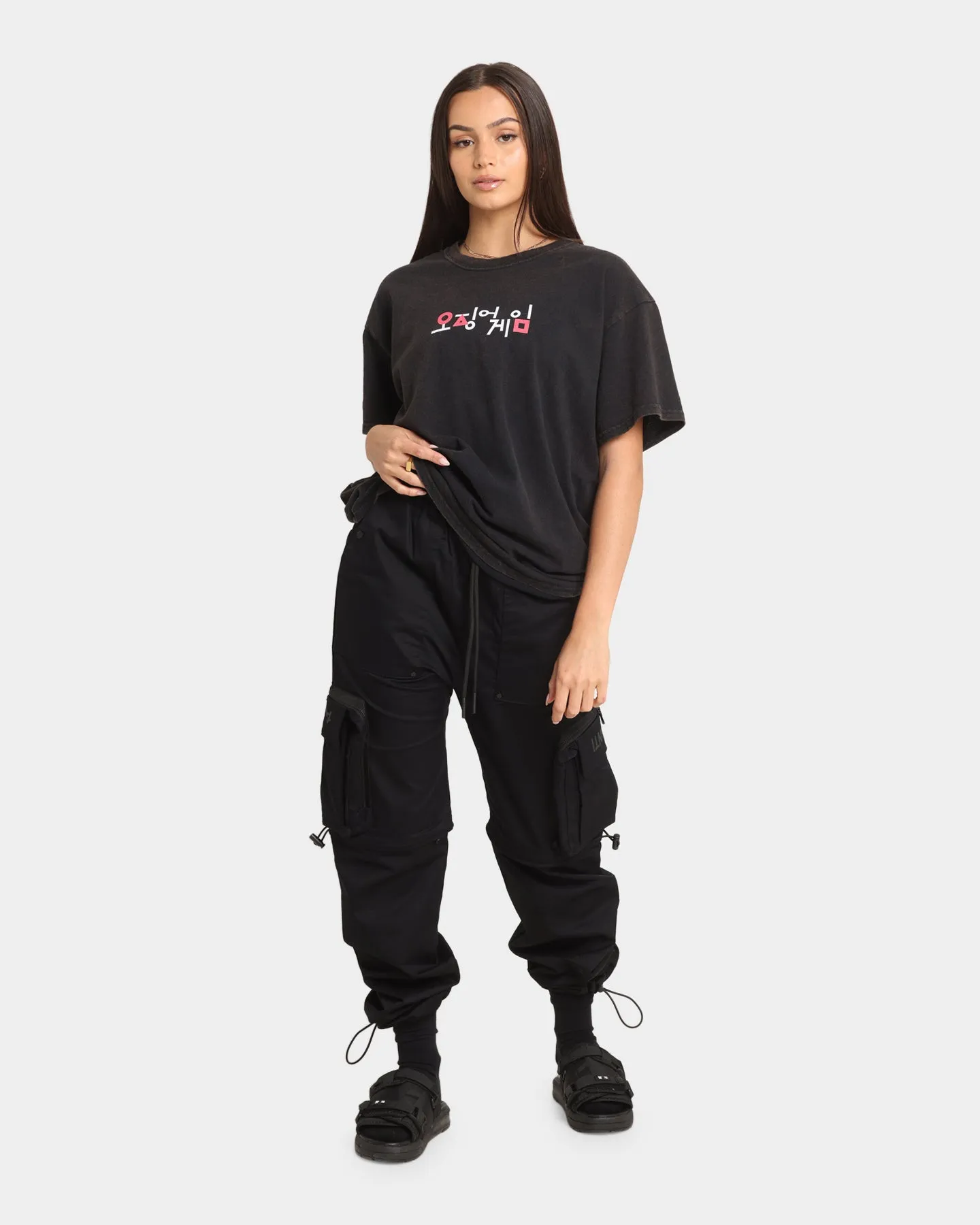 Goat Crew X Squid Game Logo Vintage T-Shirt Black Wash