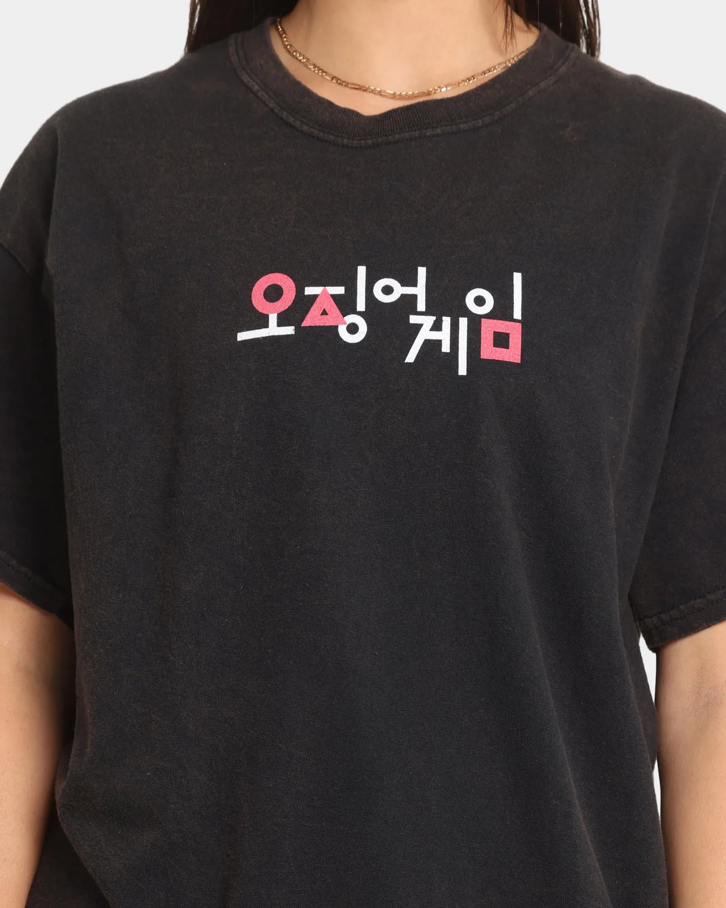 Goat Crew X Squid Game Logo Vintage T-Shirt Black Wash