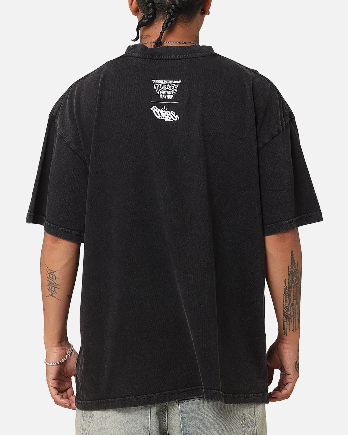 Goat Crew X Teenage Mutant Ninja Turtles Michelangelo X Sofles Vintage T-Shirt Black Acidwash