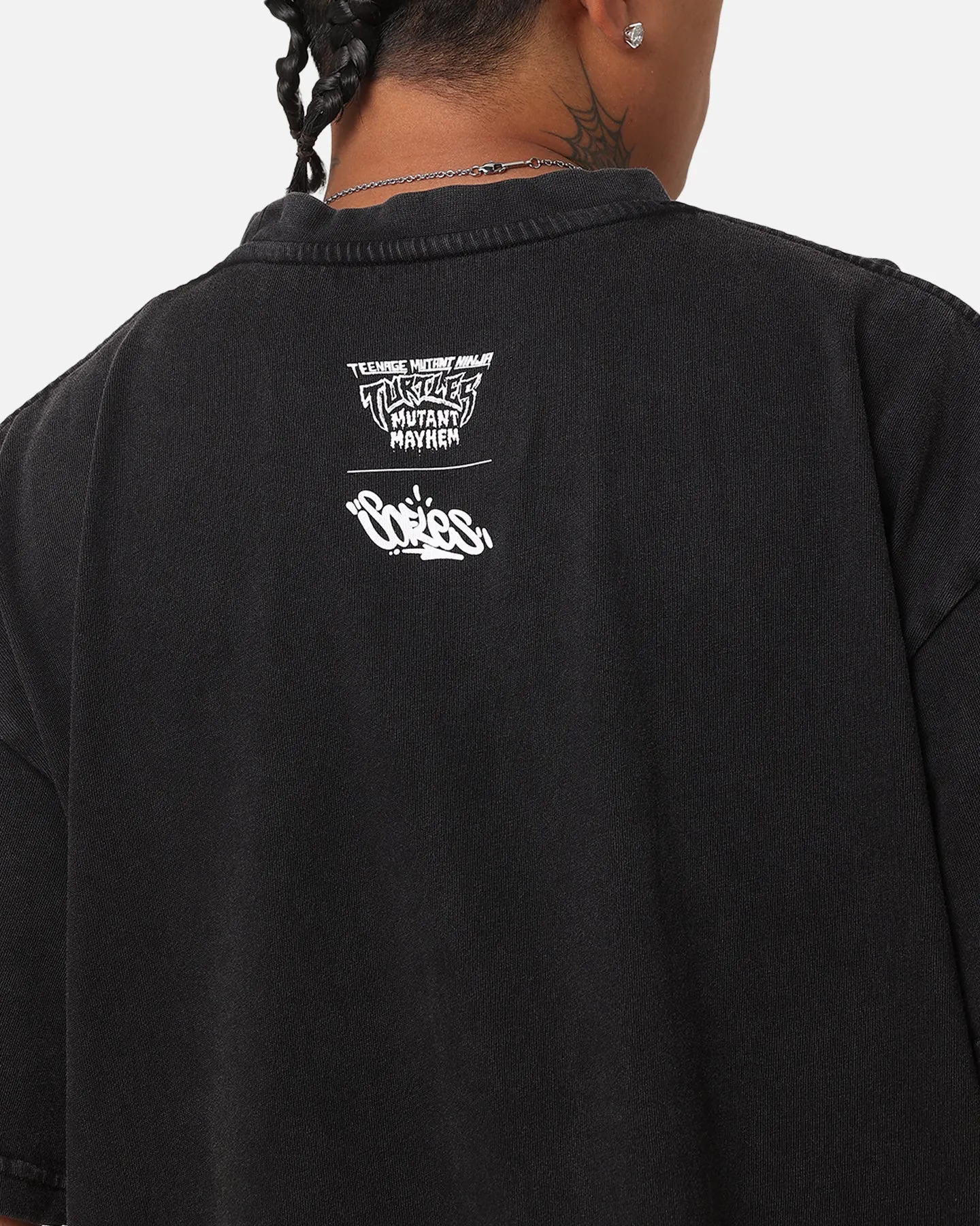 Goat Crew X Teenage Mutant Ninja Turtles Michelangelo X Sofles Vintage T-Shirt Black Acidwash