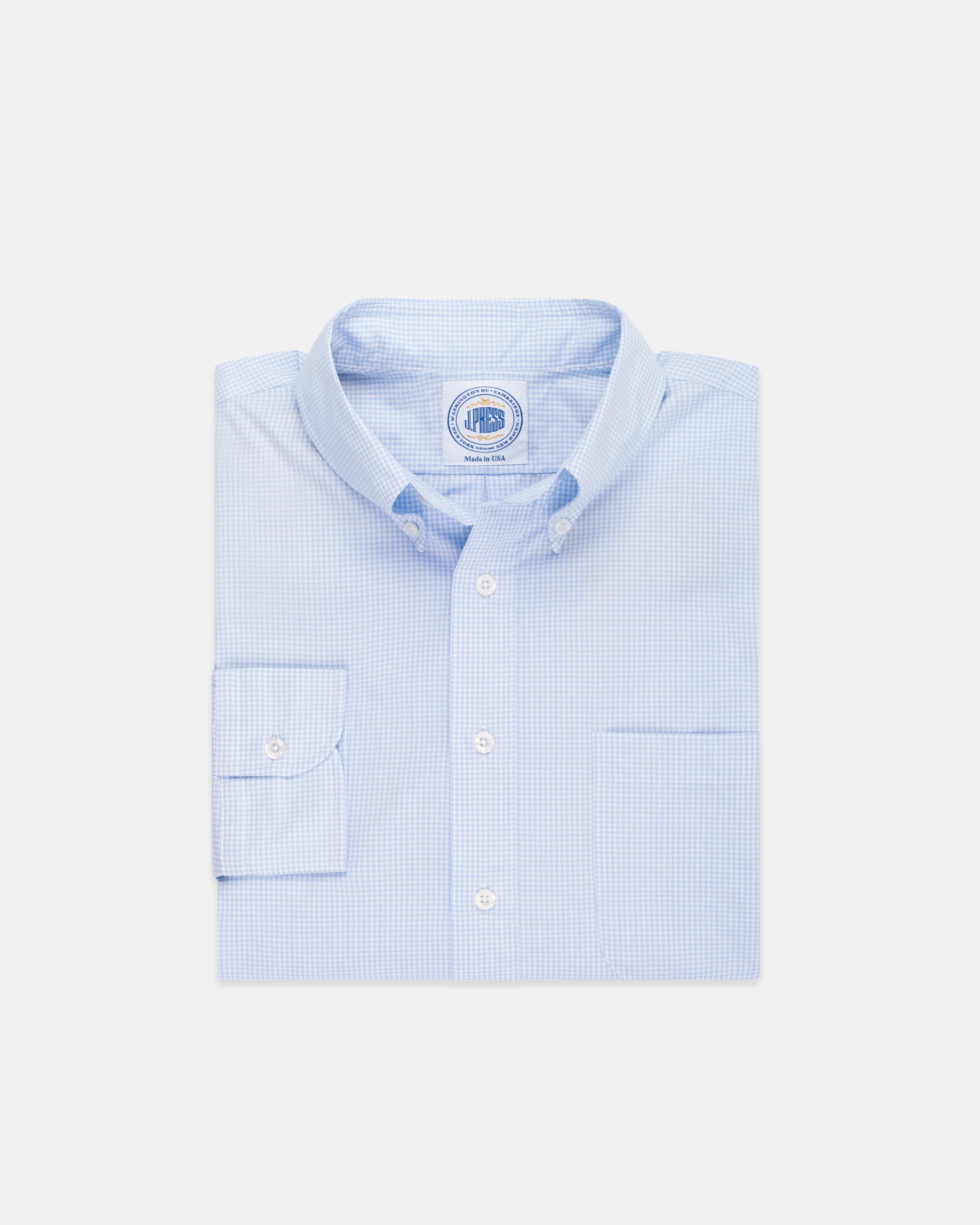 GOLD LABEL DRESS SHIRT - LIGHT BLUE MINI GINGHAM