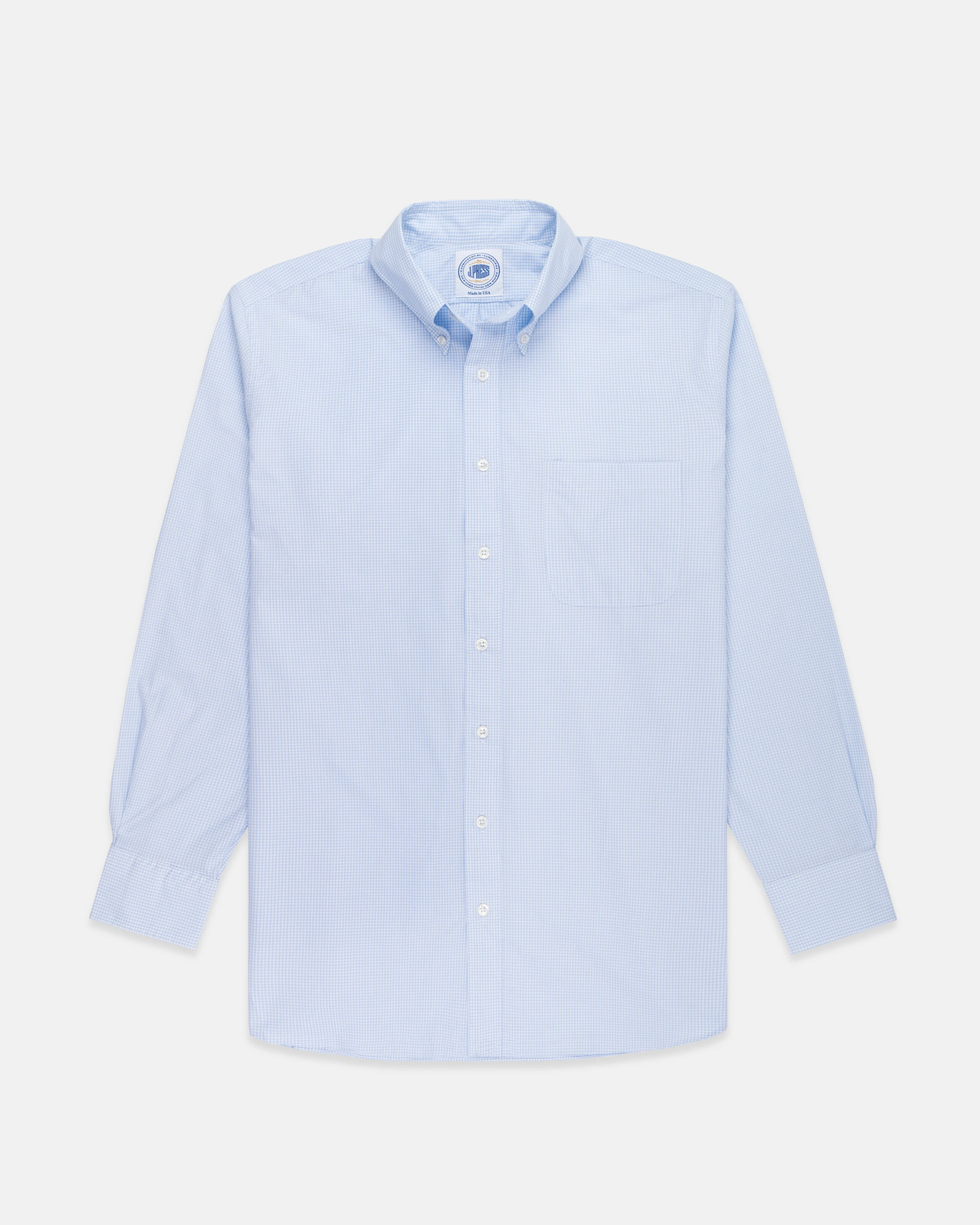 GOLD LABEL DRESS SHIRT - LIGHT BLUE MINI GINGHAM