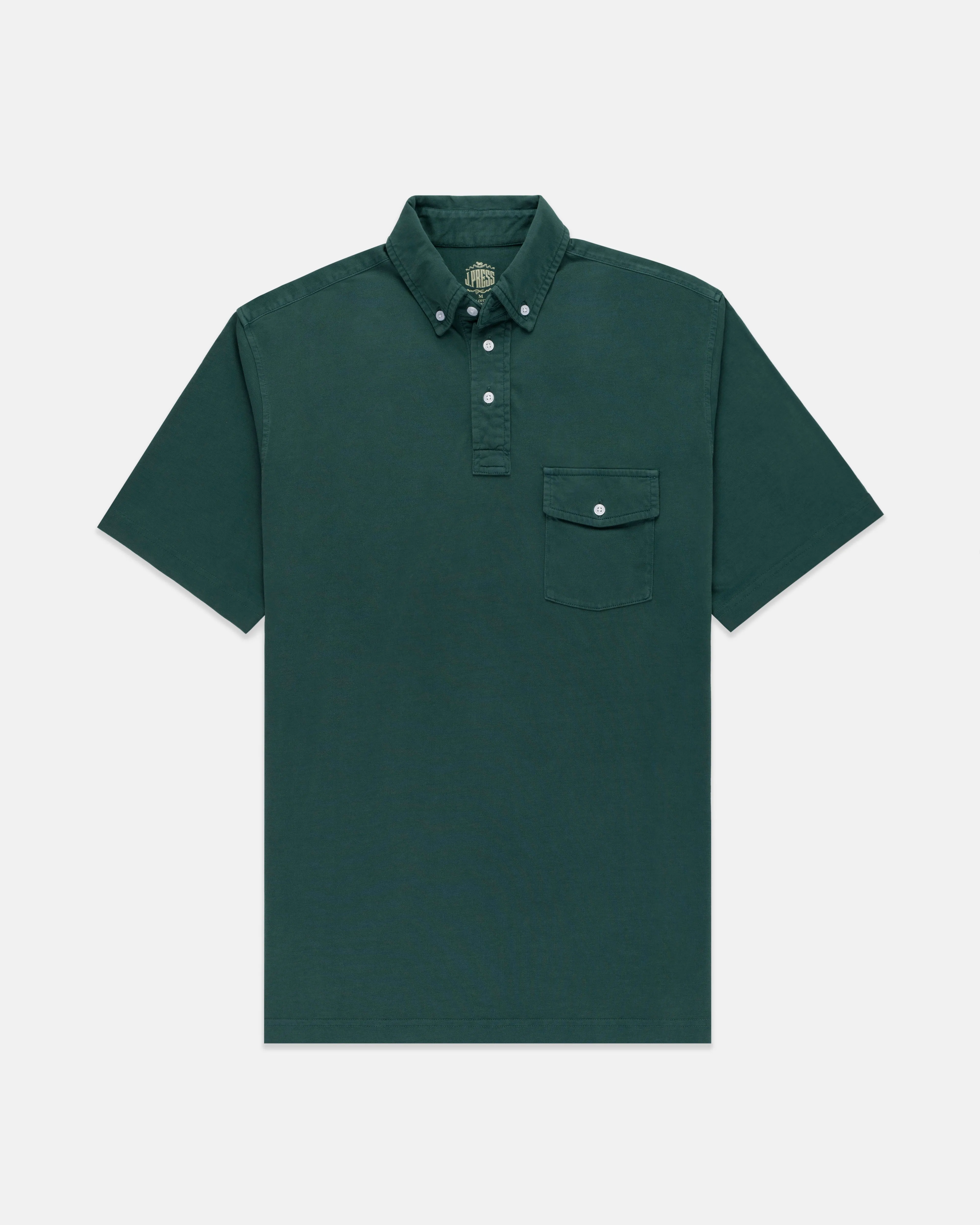 GREEN BUTTON DOWN COLLAR POLO SHIRT