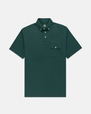 GREEN BUTTON DOWN COLLAR POLO SHIRT