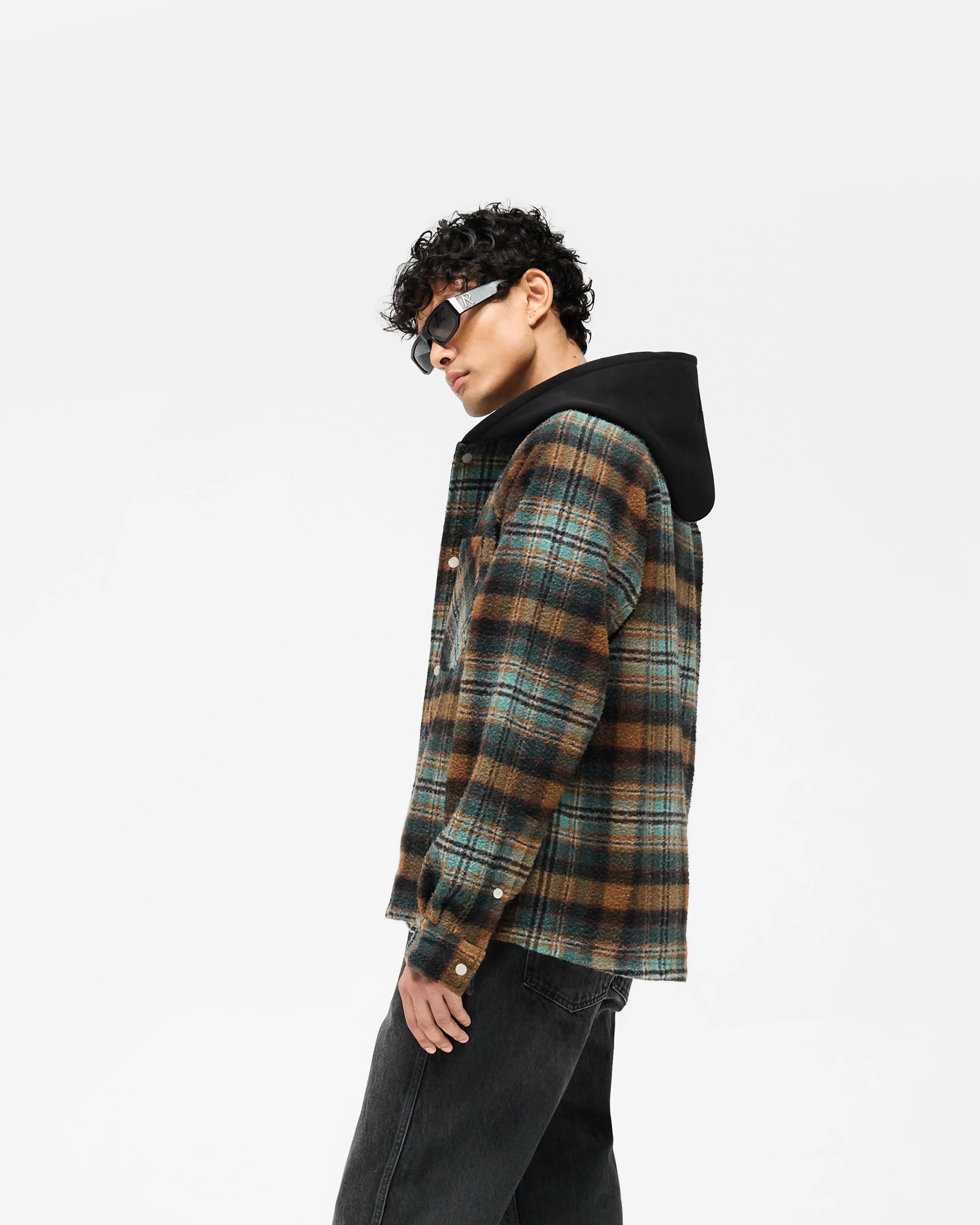 Hooded Overshirt - Check