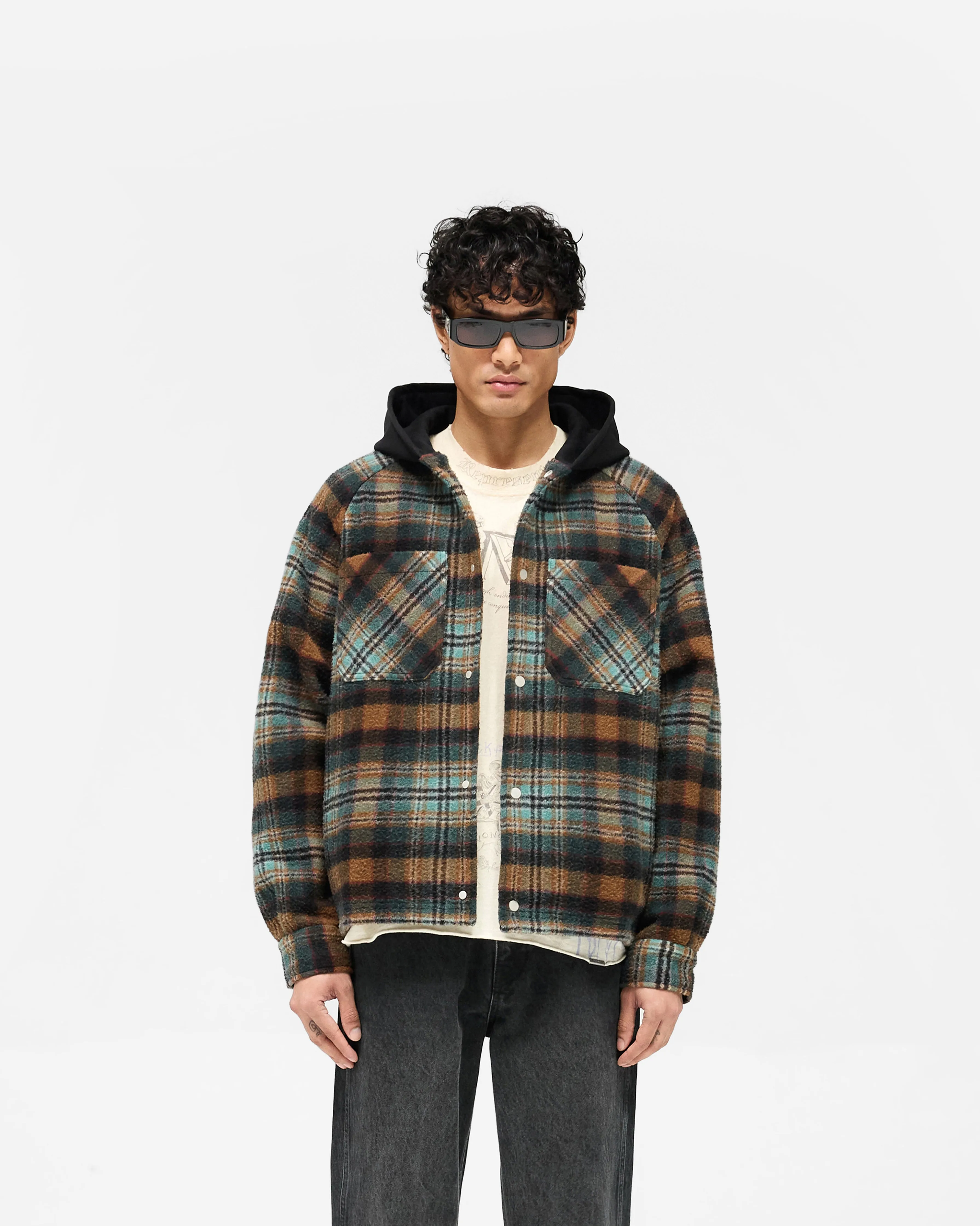 Hooded Overshirt - Check