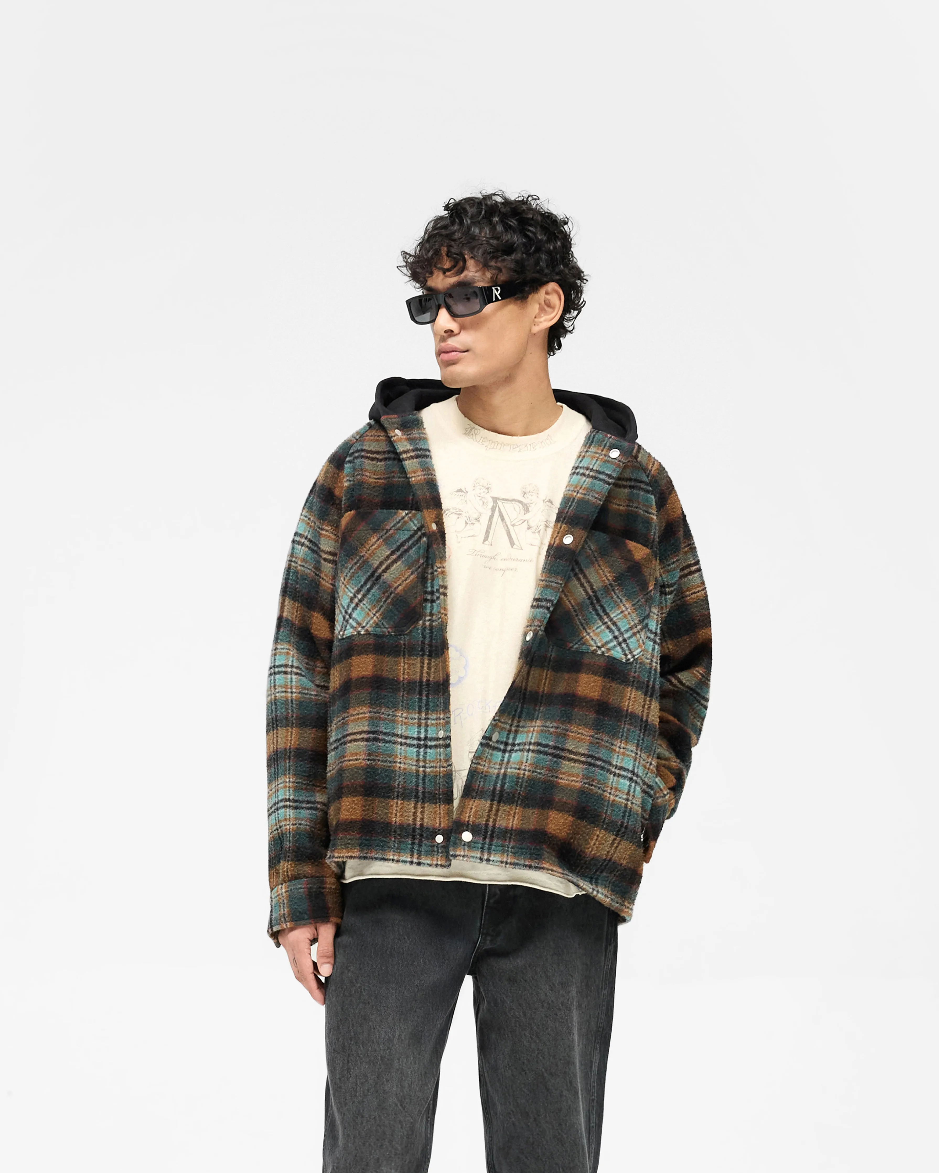 Hooded Overshirt - Check