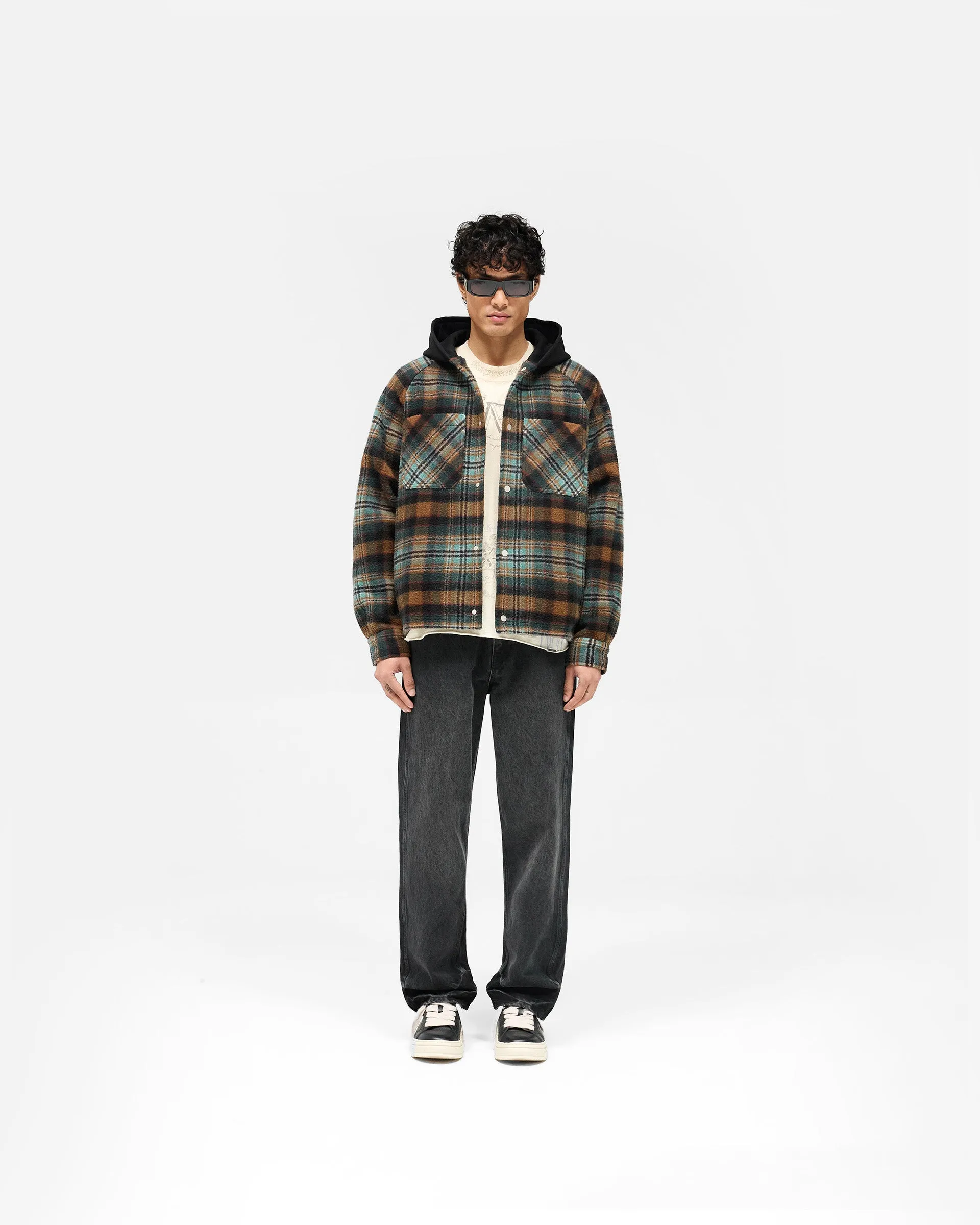 Hooded Overshirt - Check