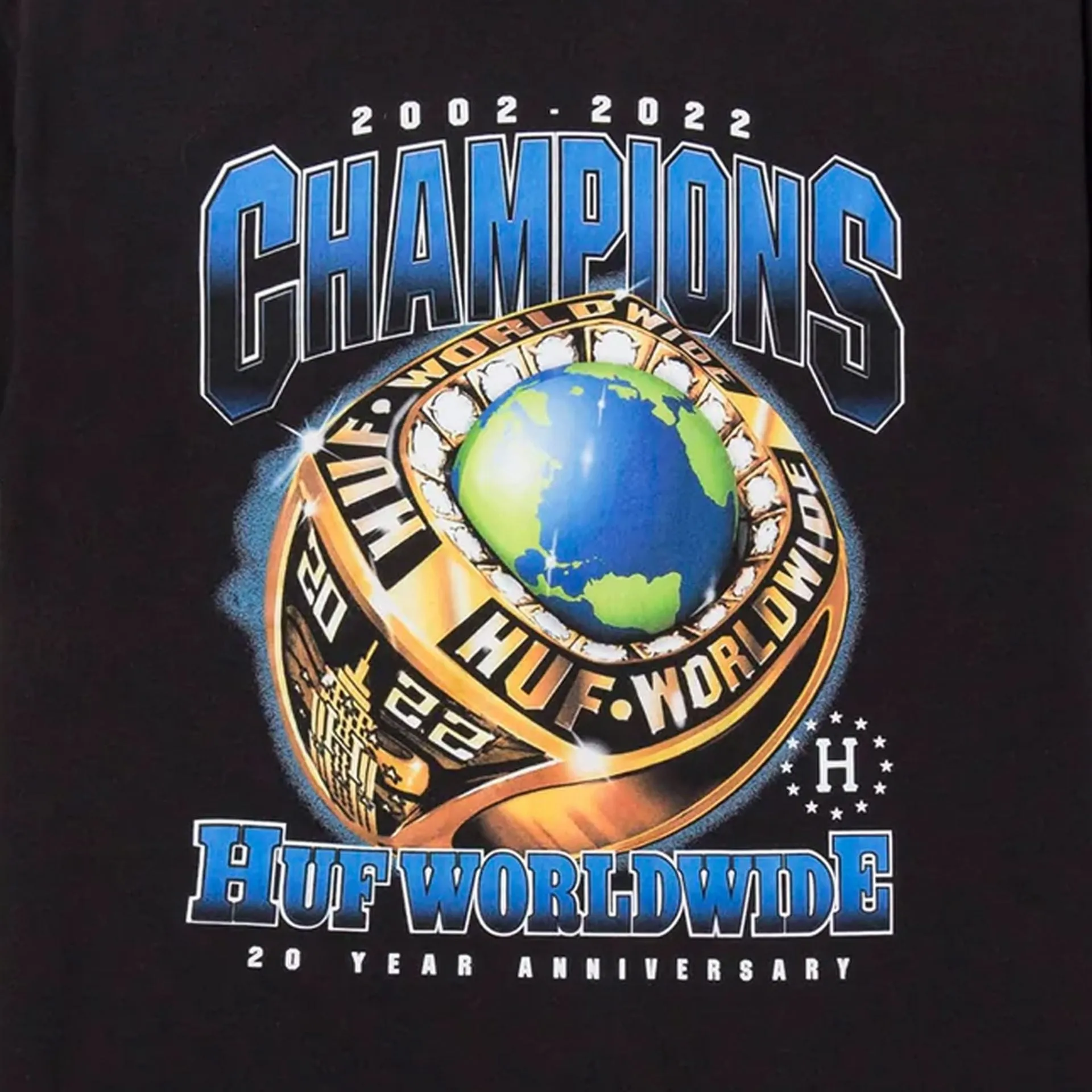 HUF | CHAMPIONS TEE  { BLACK