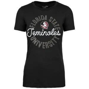 Image One Women's Florida State University Seminoles/Seminole Logo Short Sleeve T-shirt - Black