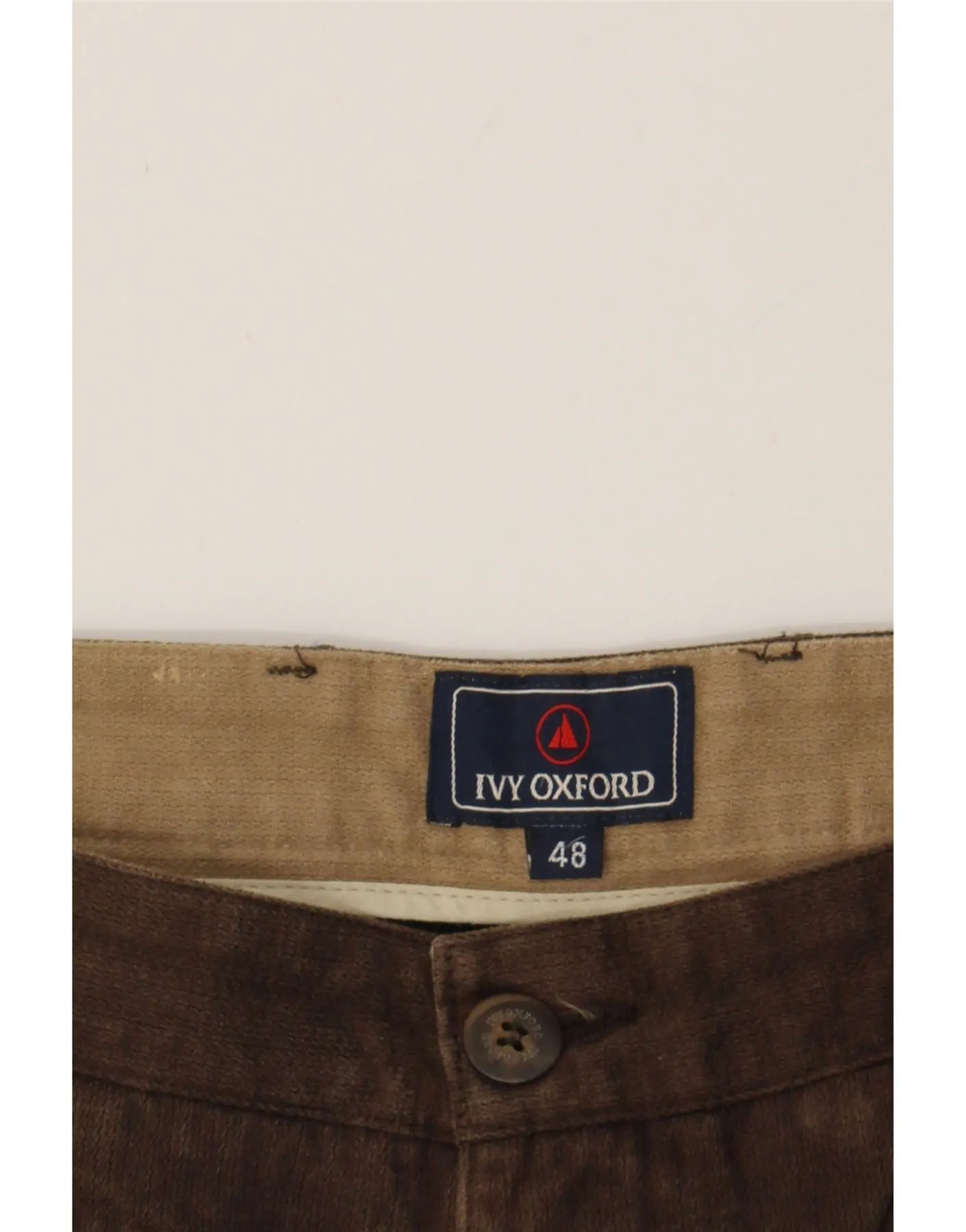 IVY OXFORD Mens Straight Cargo Trousers IT 48 Medium W31 L31 Brown Cotton