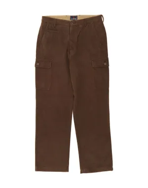 IVY OXFORD Mens Straight Cargo Trousers IT 48 Medium W31 L31 Brown Cotton