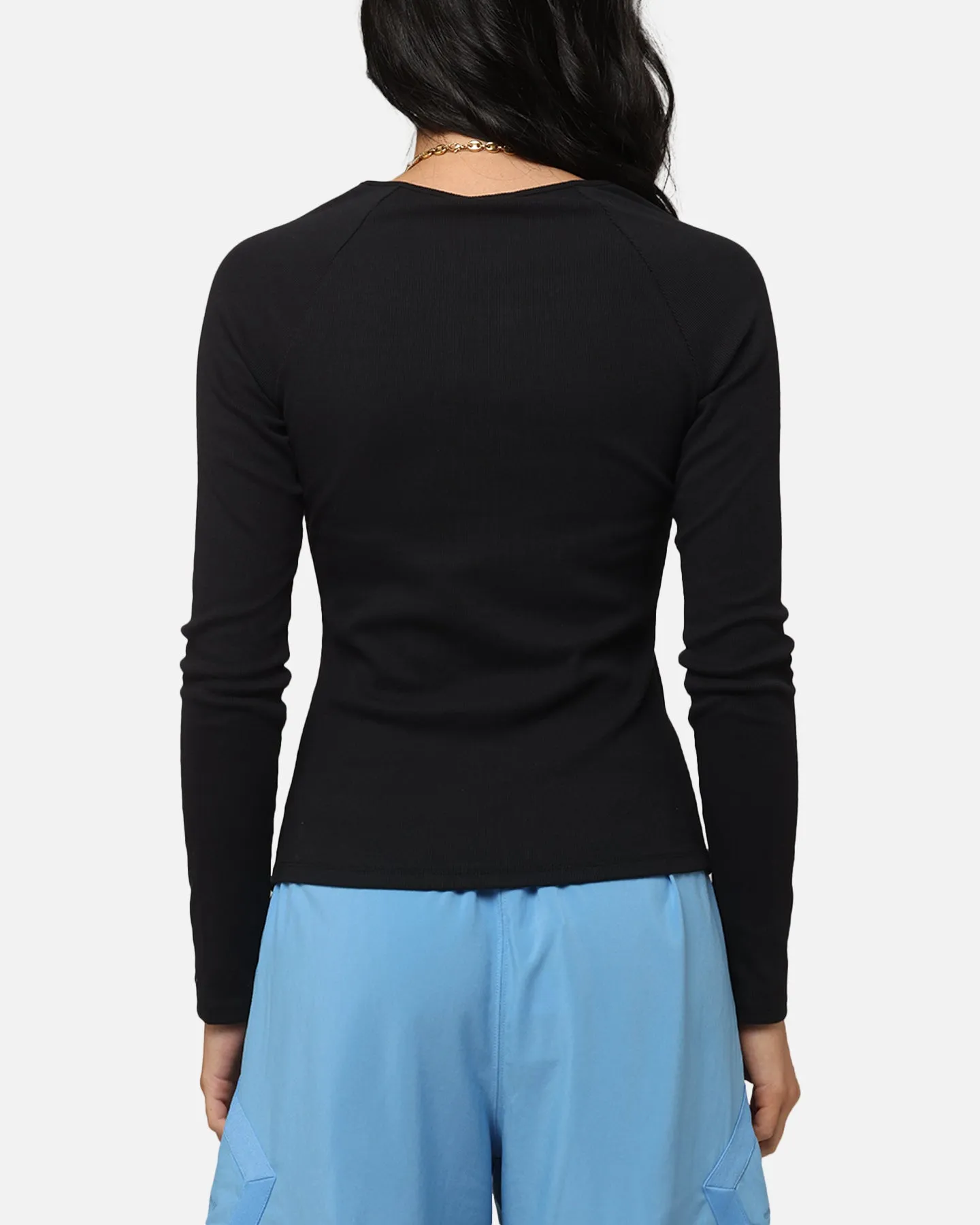 Jordan Women's Long-Sleeve Ribbed Knit Top Black/Medium Grey