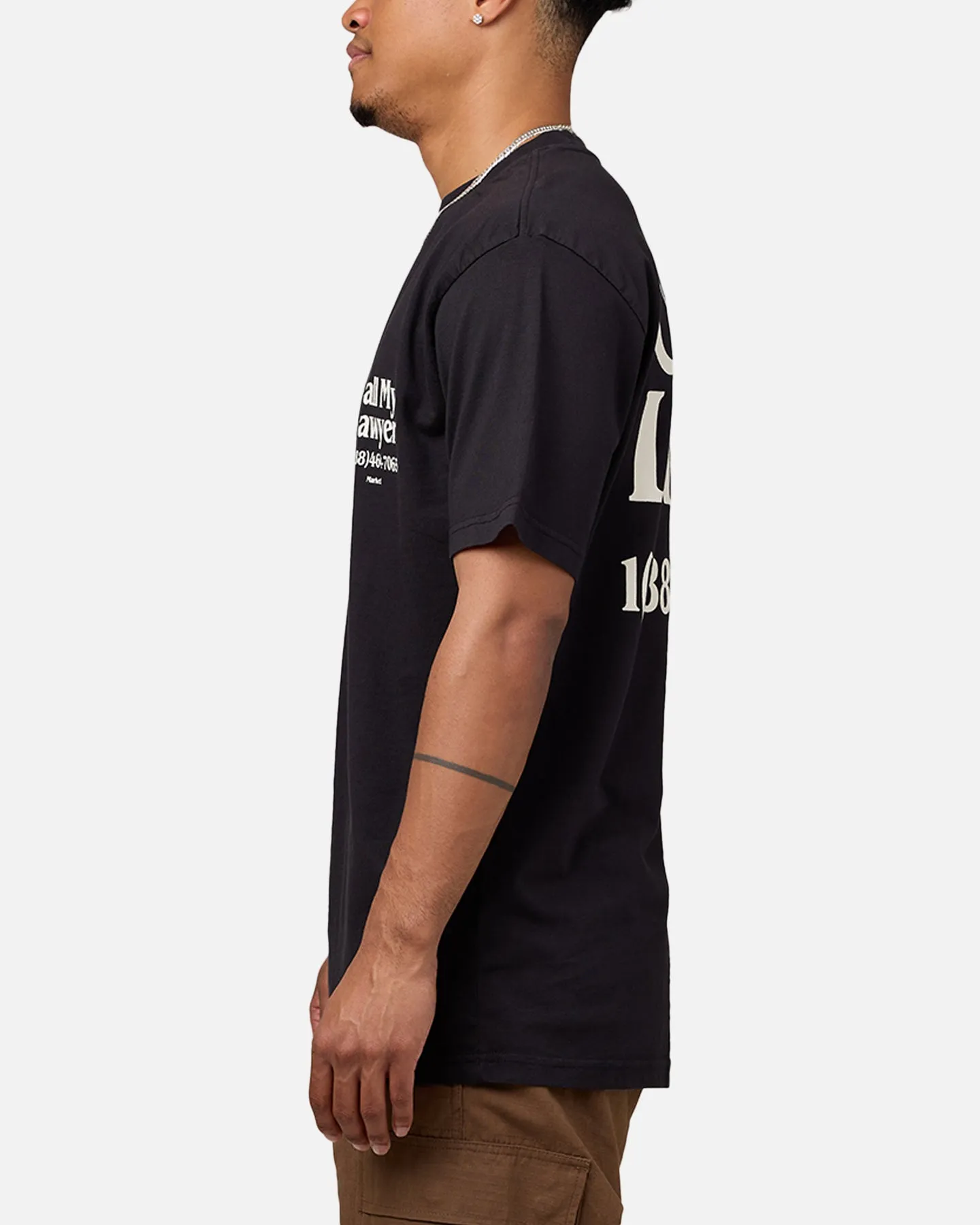 Market Call My Lawyer T-Shirt Washed Black
